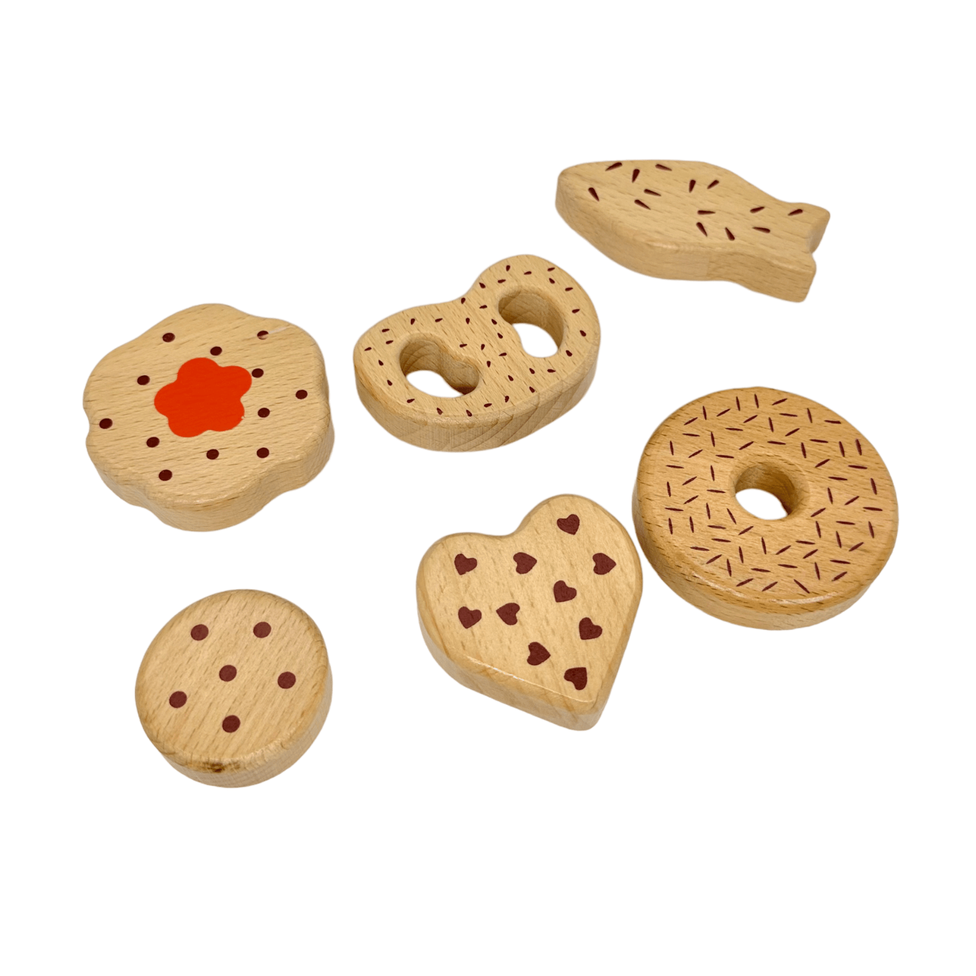10 Pcs Wooden Popsicle Ice Cream Bar and Pastry Cookies Pretend Play Set - The Nurturing Nook