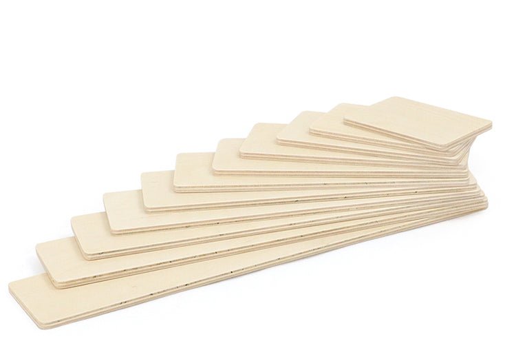 11 Pcs Wooden Rectangular Building Boards in Natural Color - The Nurturing Nook