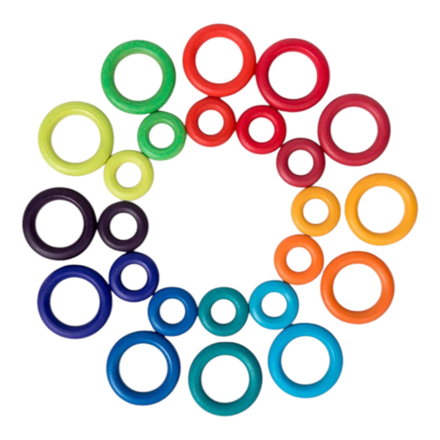12 Dowels Sorting Helper Tree with 24 Building Rings Set (rainbow & pastel) - The Nurturing Nook