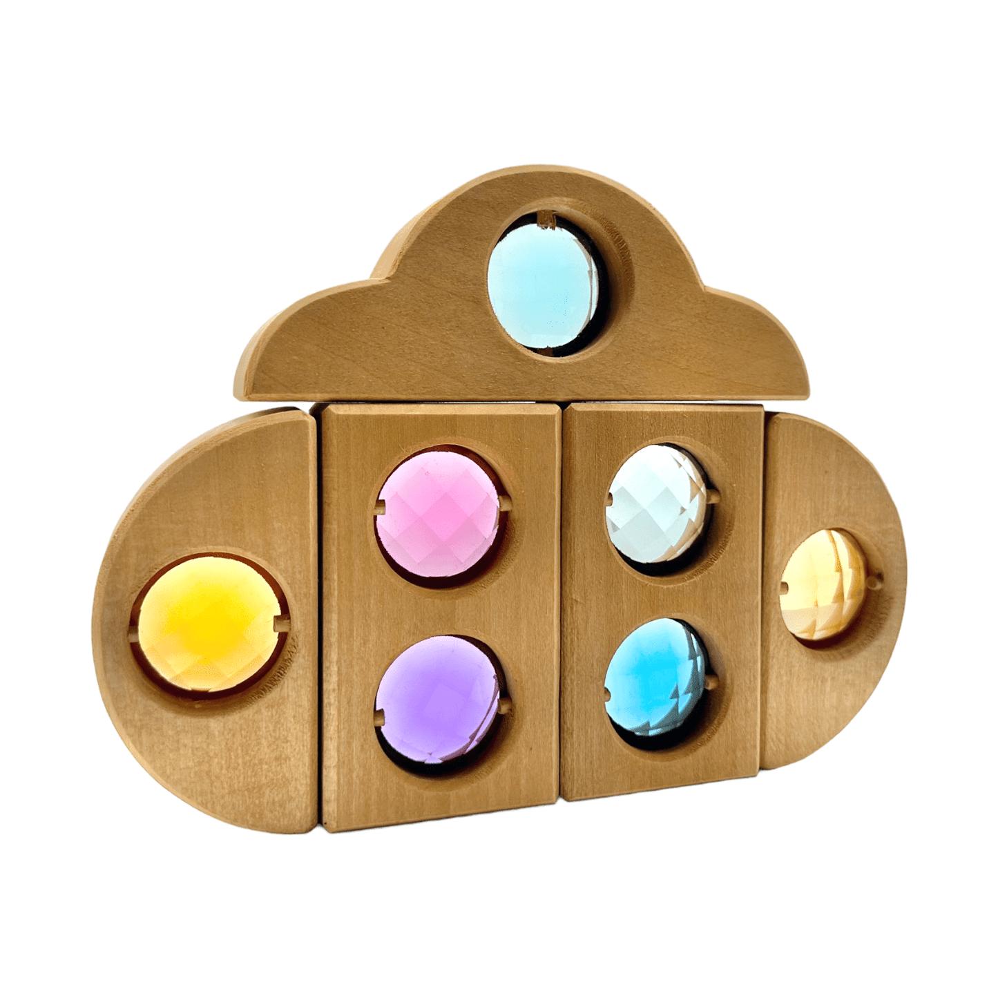 12 Pcs Rainbow Fairytale Window Blocks with Storage Tray - The Nurturing Nook