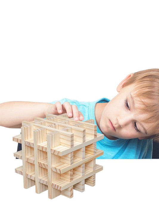 120 Pcs Natural Wooden Building Planks Set - The Nurturing Nook