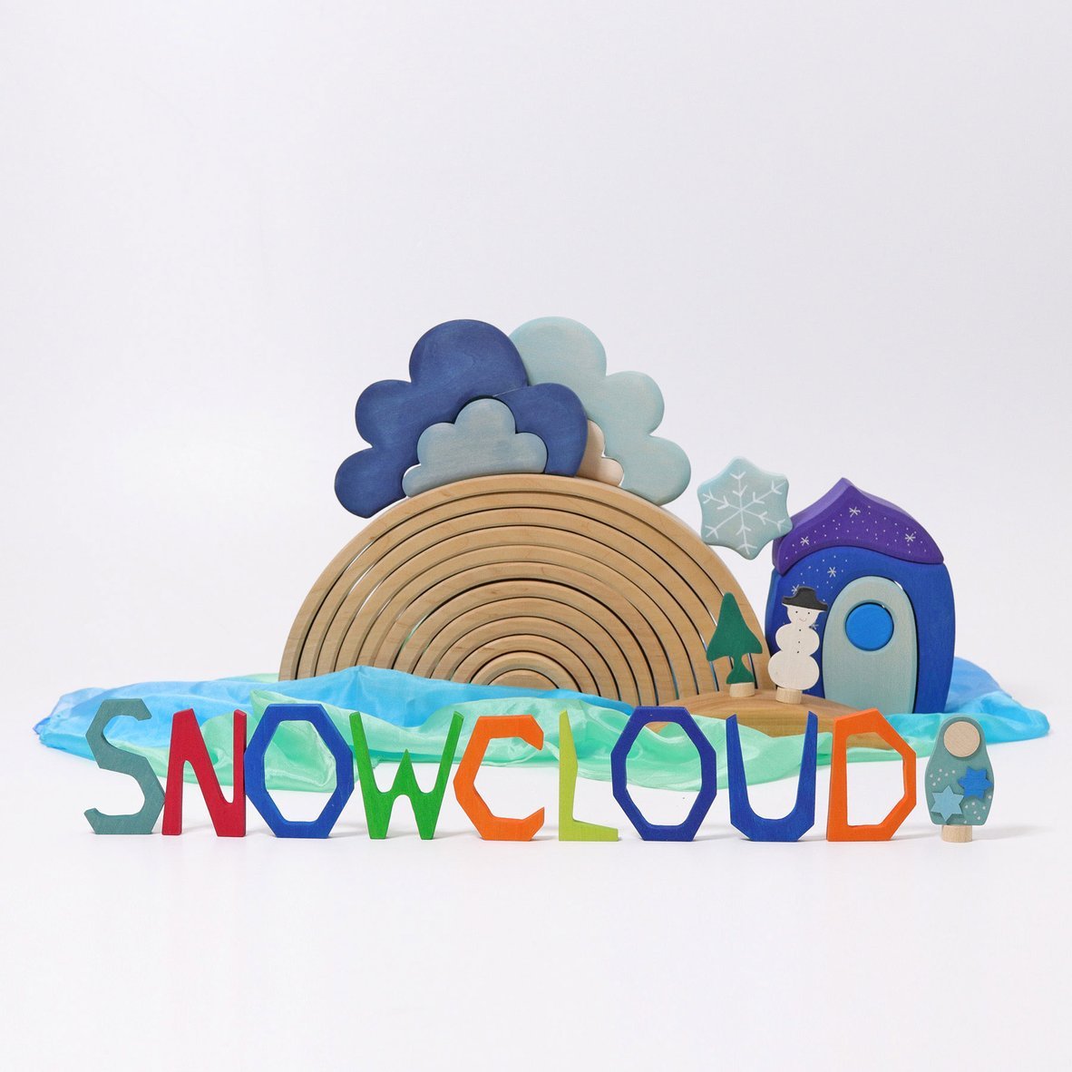 13 Pcs STAINED Wooden Weather Building Set - The Nurturing Nook