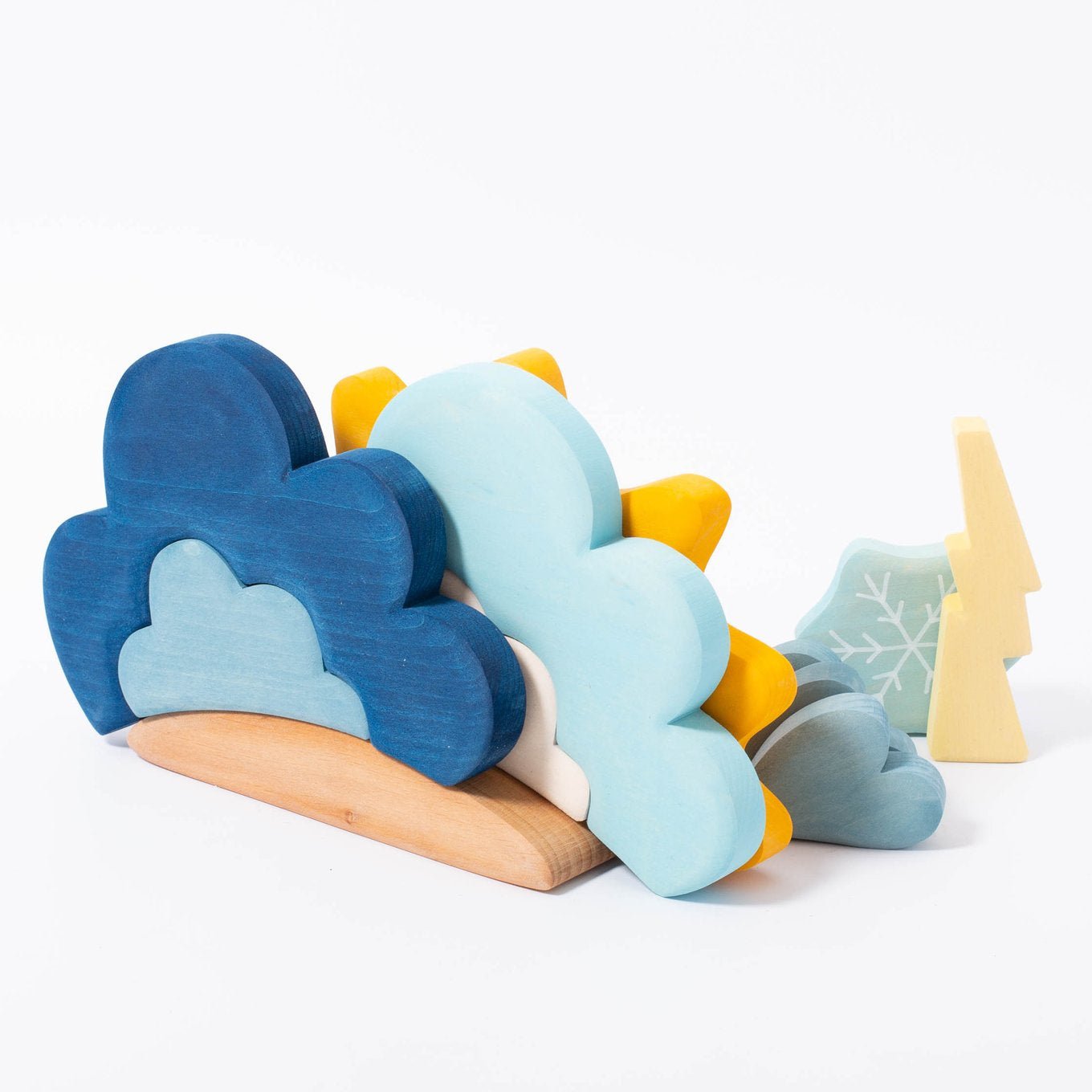 13 Pcs STAINED Wooden Weather Building Set - The Nurturing Nook