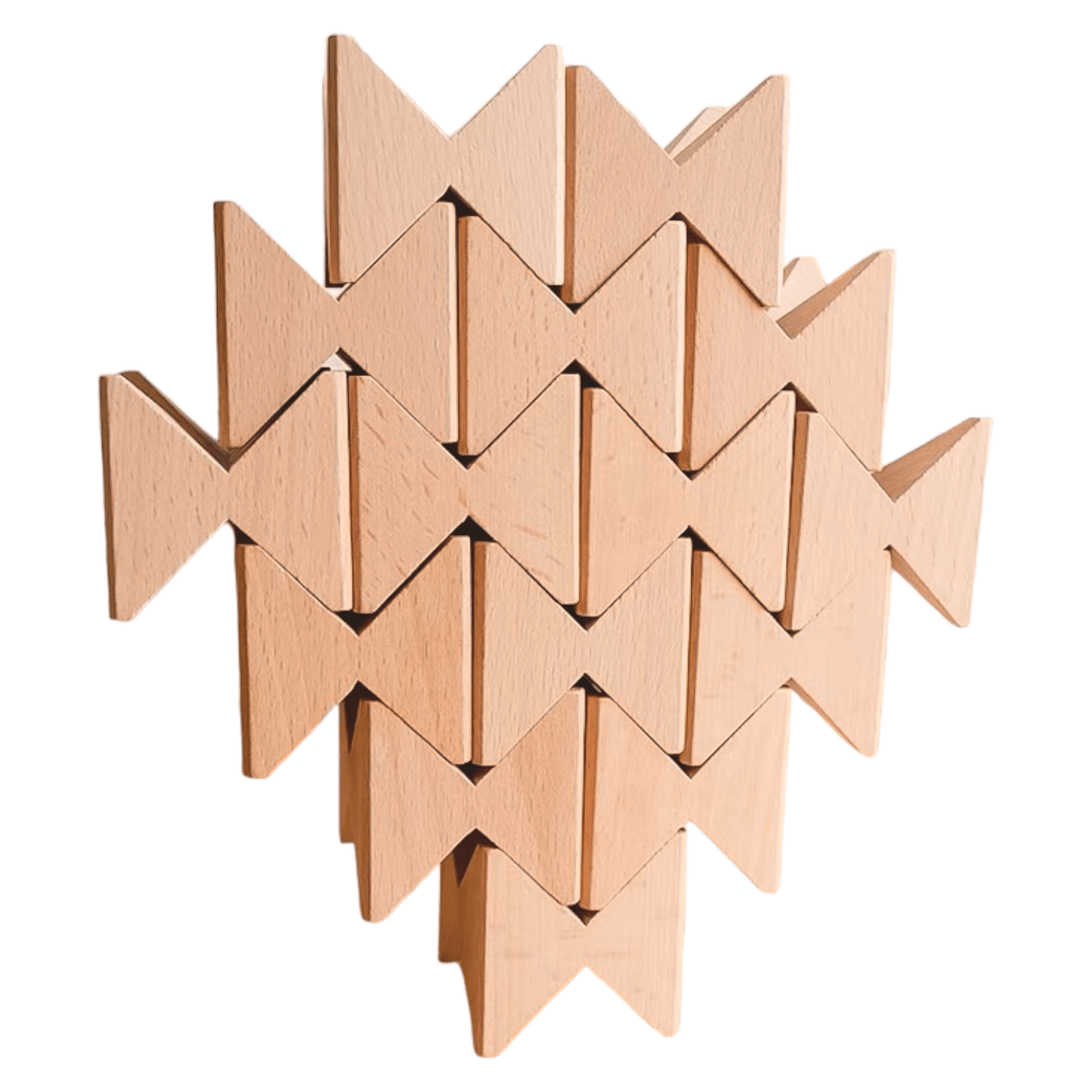 16 Pcs Natural Wooden Construction Puzzle Toy with Storage Tray - The Nurturing Nook