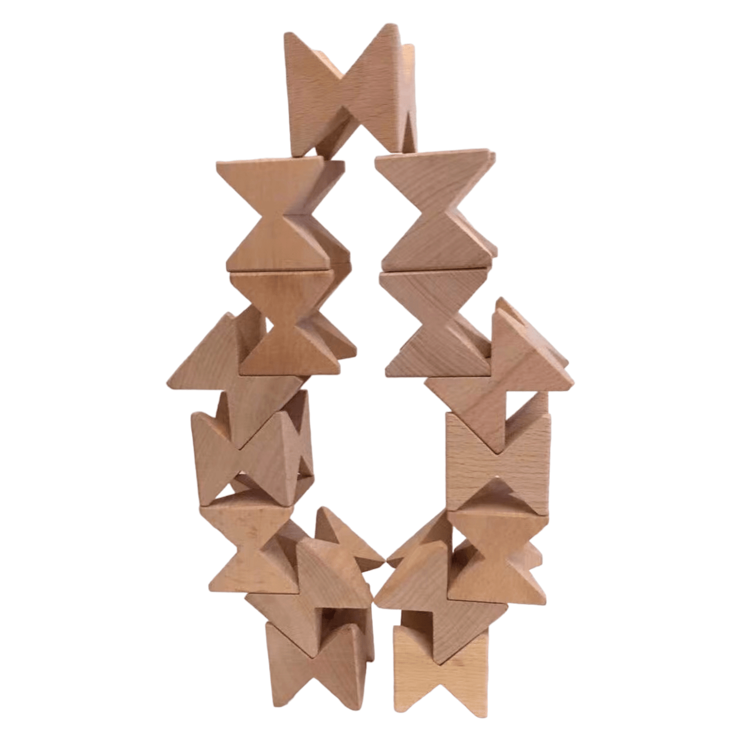 16 Pcs Natural Wooden Construction Puzzle Toy with Storage Tray - The Nurturing Nook