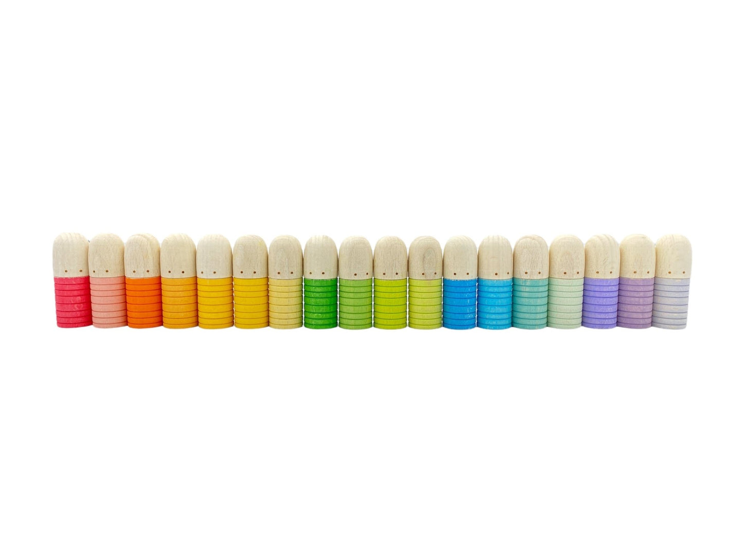 18 Pcs STAINED Wooden Brots Set - The Nurturing Nook