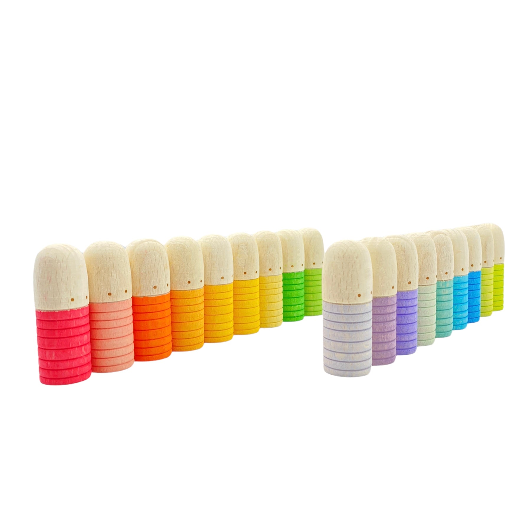 18 Pcs STAINED Wooden Brots Set - The Nurturing Nook