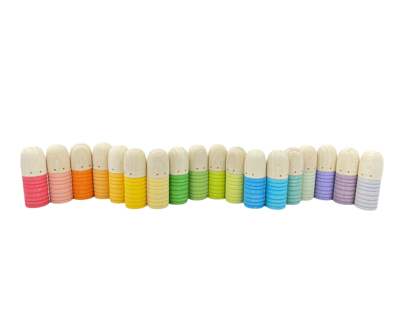 18 Pcs STAINED Wooden Brots Set - The Nurturing Nook