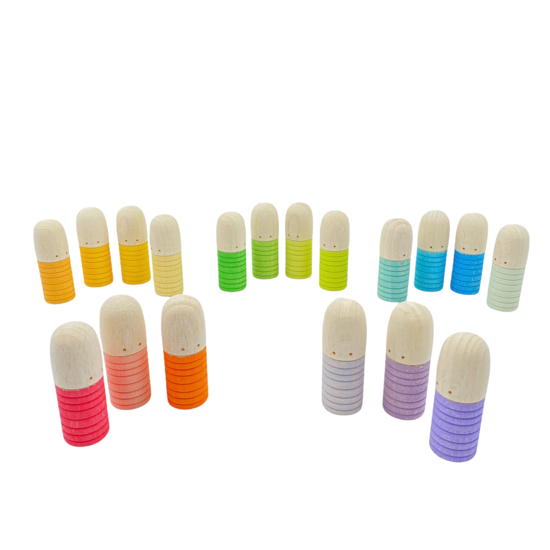 18 Pcs STAINED Wooden Brots Set - The Nurturing Nook