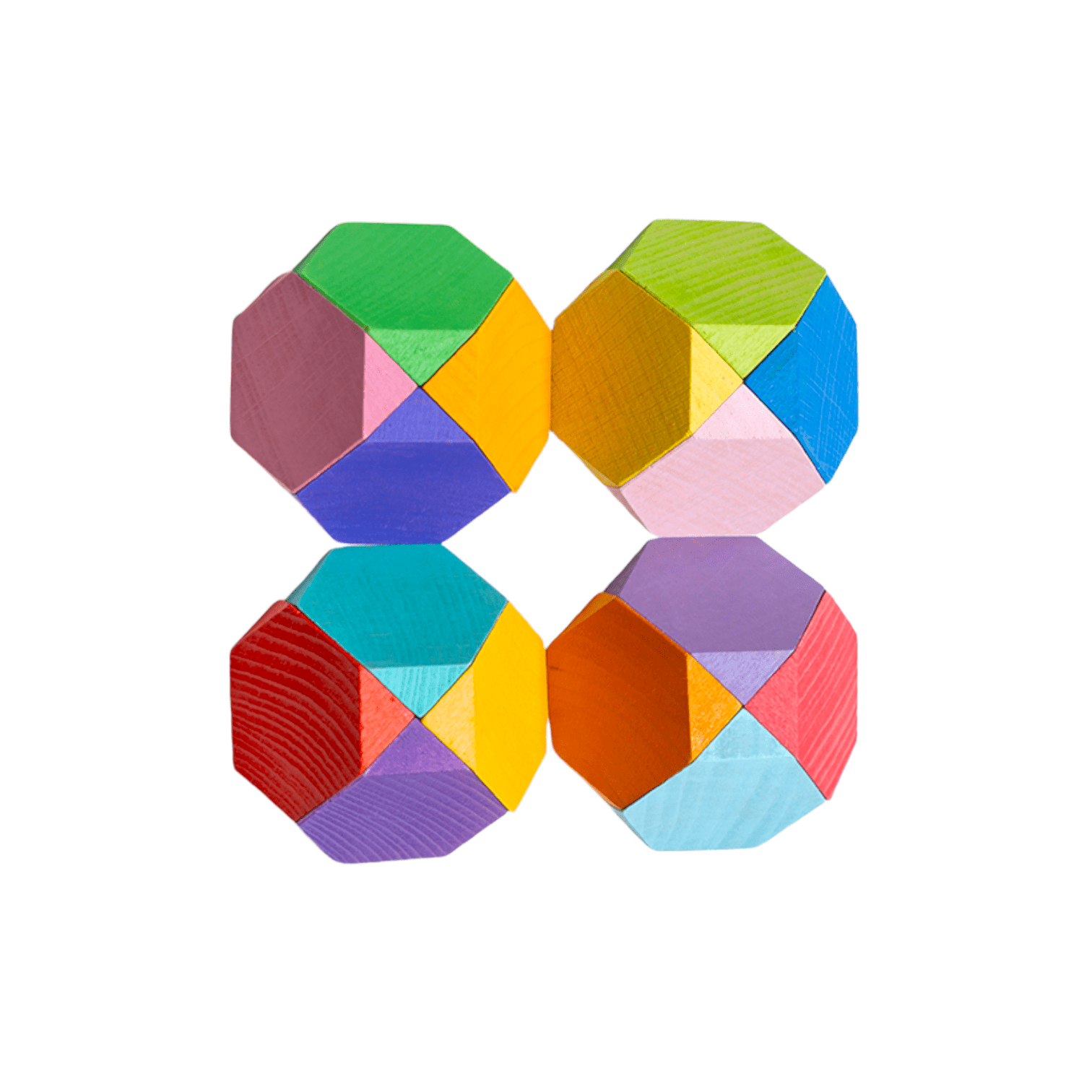 18 Pcs Wooden Cornerstone Building Blocks Set in Primary Rainbow Colors - The Nurturing Nook