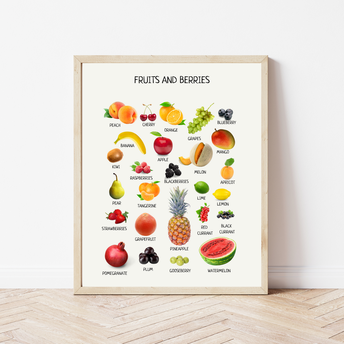 Fruits and Berries Poster - Montessori Educational Print for Kids, Classroom & Nursery Decor | Digital Download