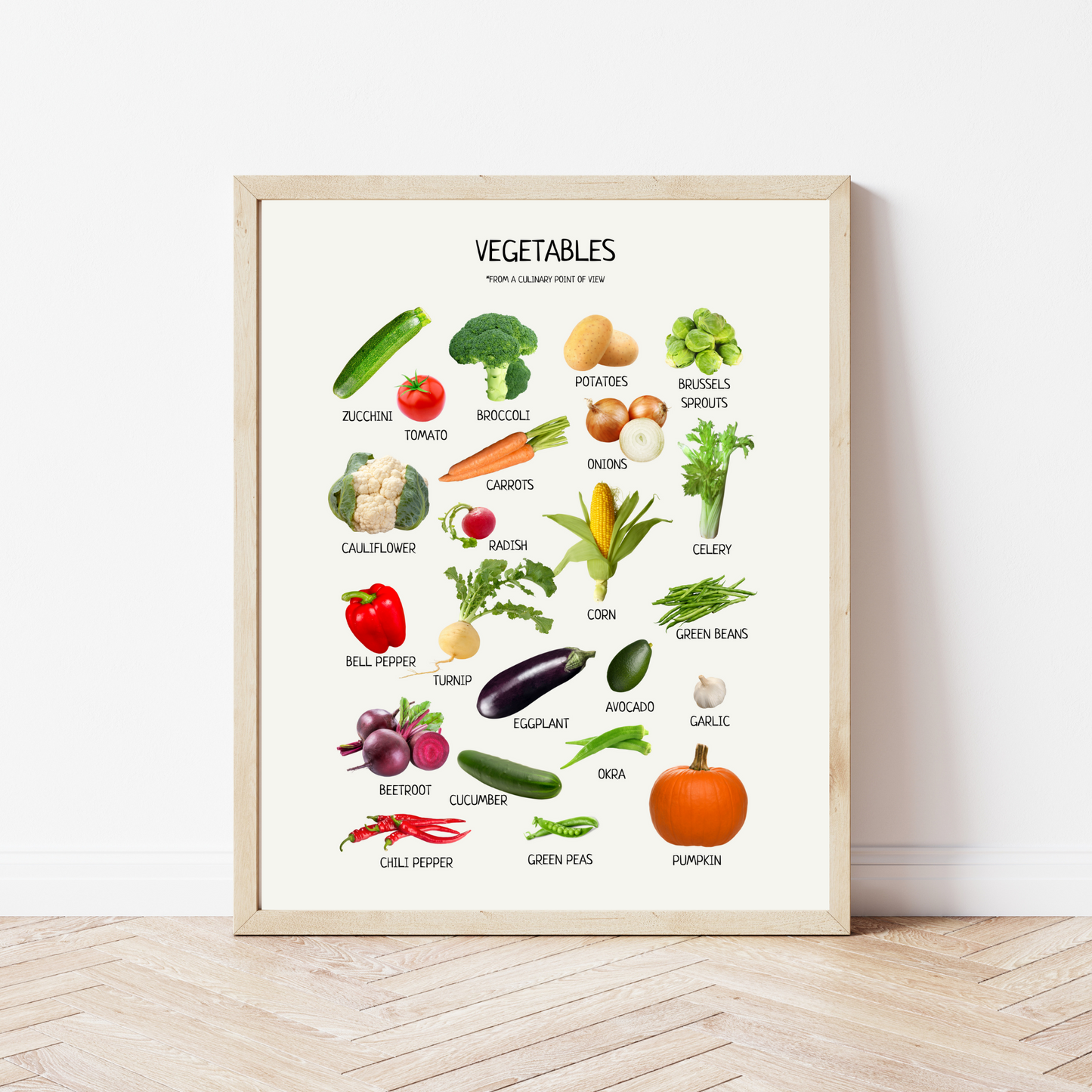 Vegetable Poster - Montessori Educational Wall Art for Classroom, Nursery & Playroom Decor | Digital Download