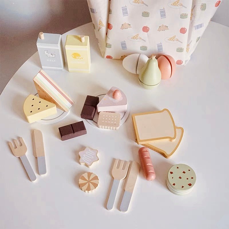 24 Pcs Wooden Picnic Pack Play Set - The Nurturing Nook