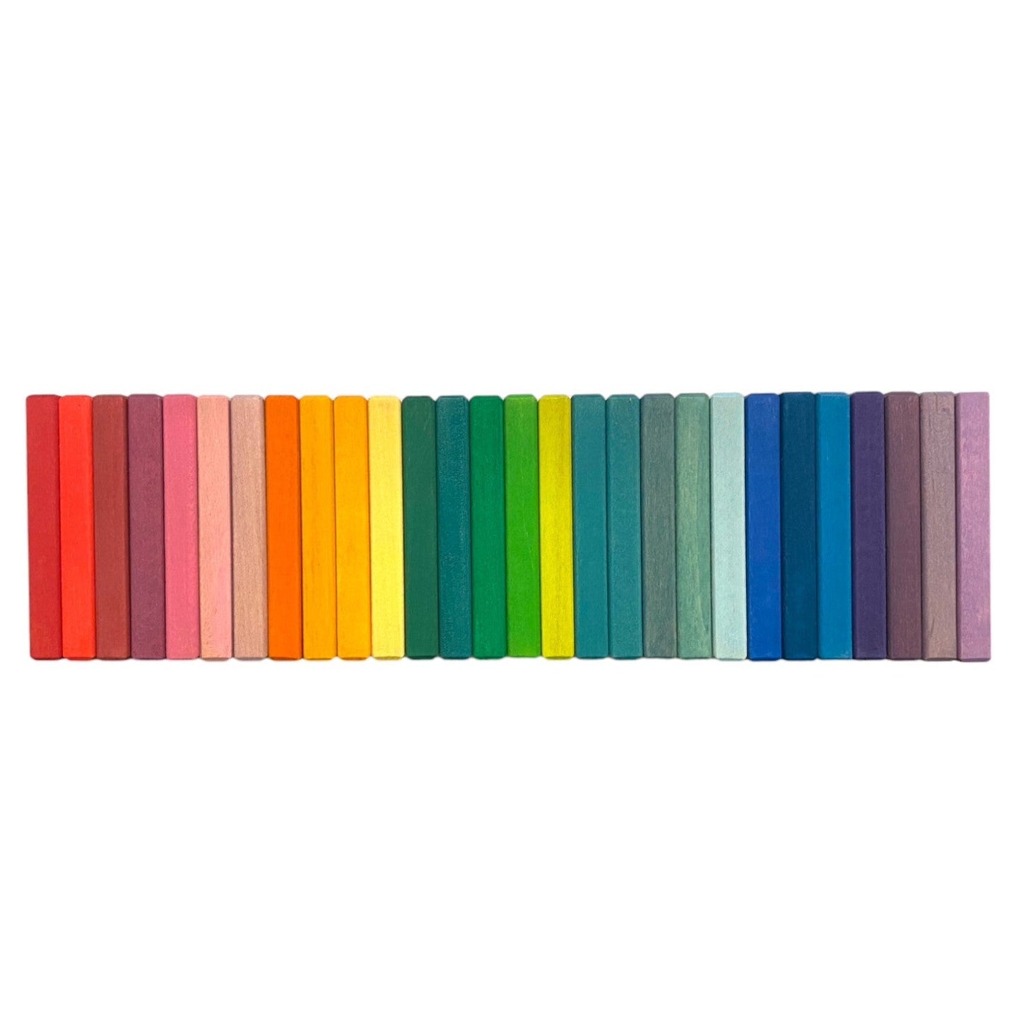 28 Pcs STAINED Wooden Rainbow Building Slats - The Nurturing Nook