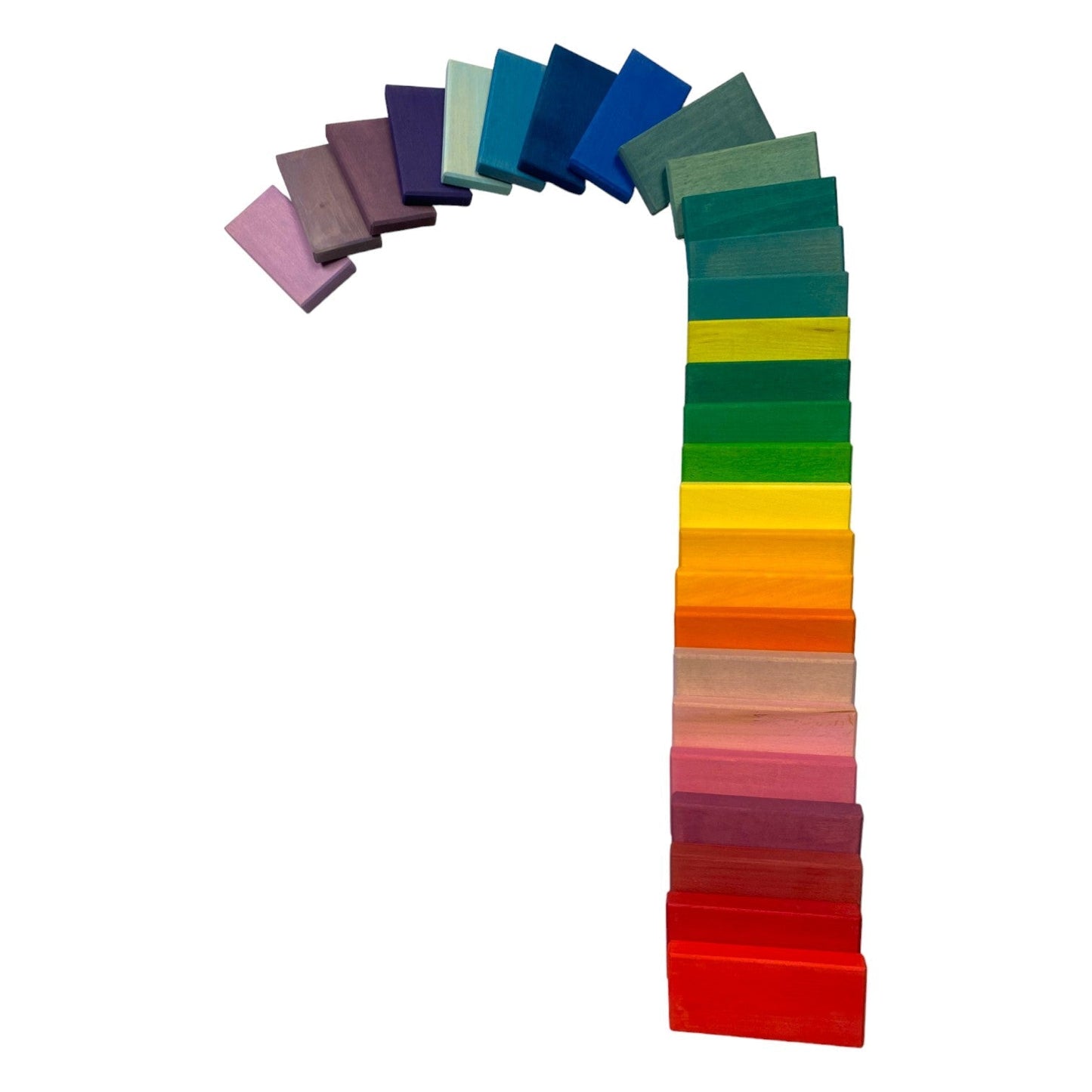 28 Pcs STAINED Wooden Rainbow Building Slats - The Nurturing Nook
