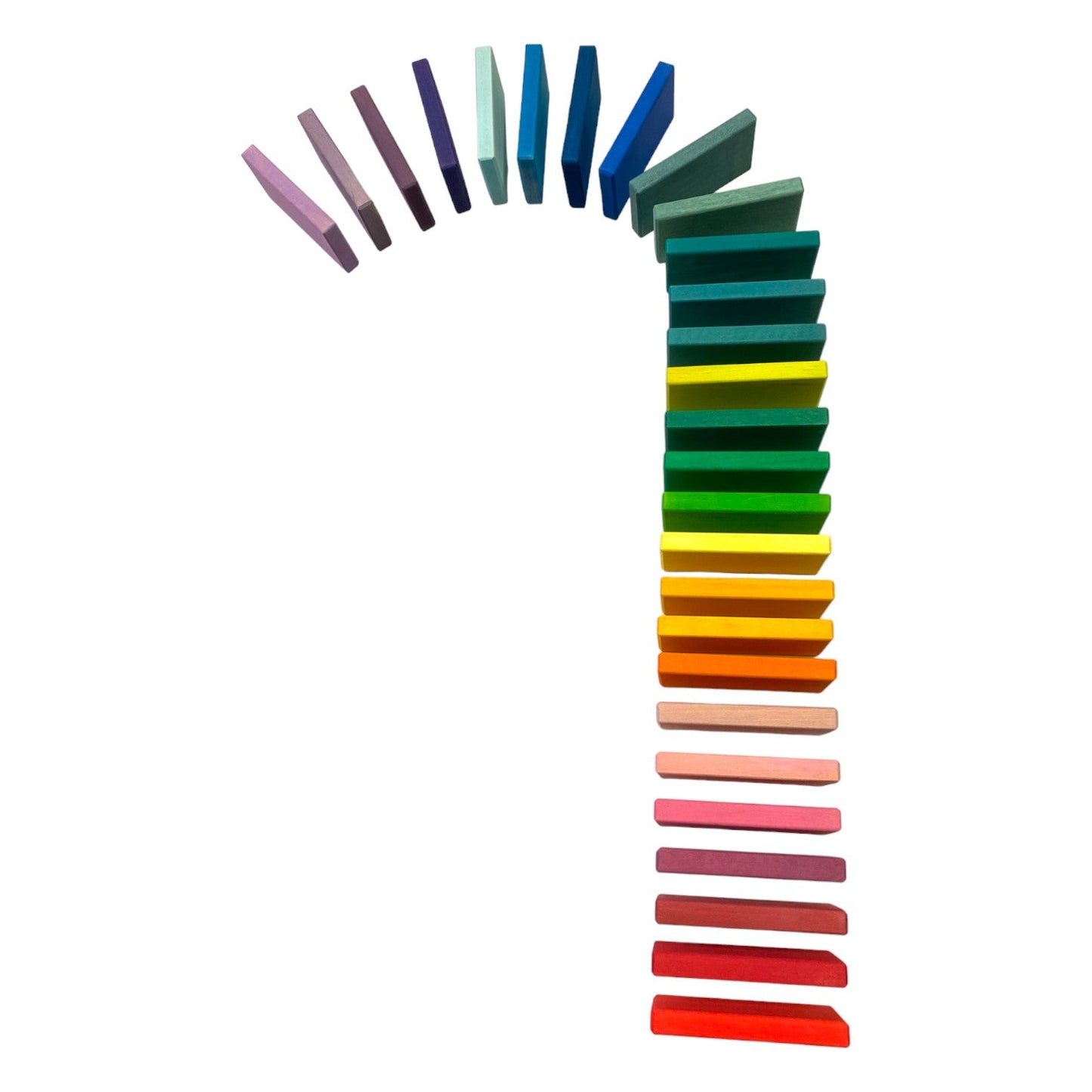 28 Pcs STAINED Wooden Rainbow Building Slats - The Nurturing Nook