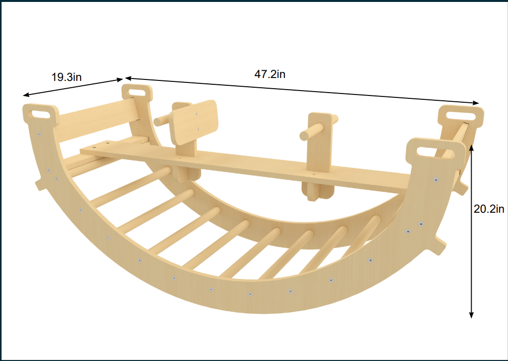 3 - in - 1 Montessori wooden climbing arch and rocker - The Nurturing Nook