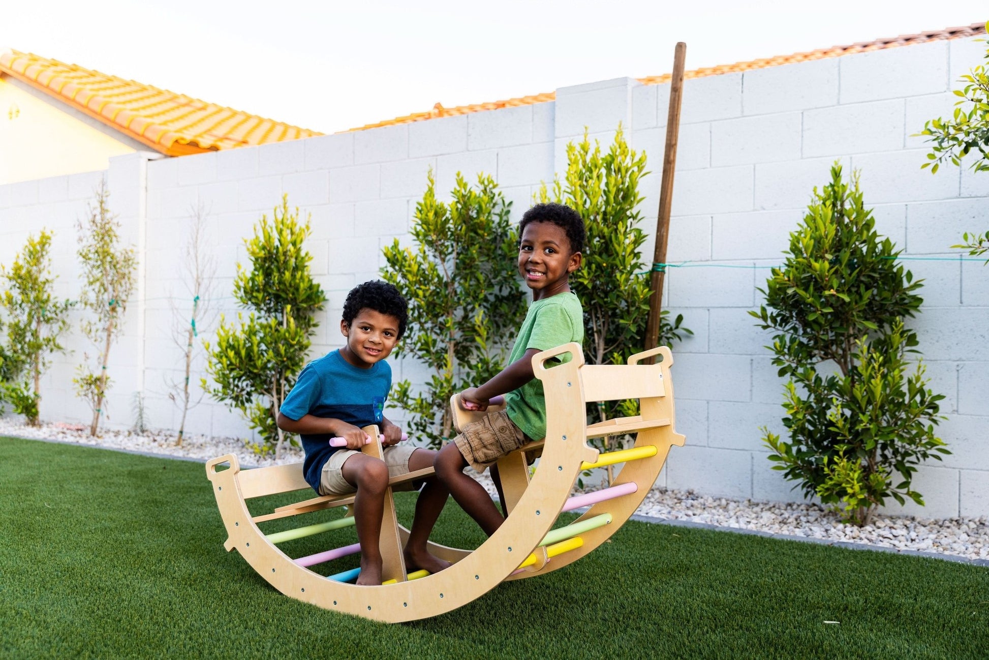 3 - in - 1 Montessori wooden climbing arch and rocker - The Nurturing Nook