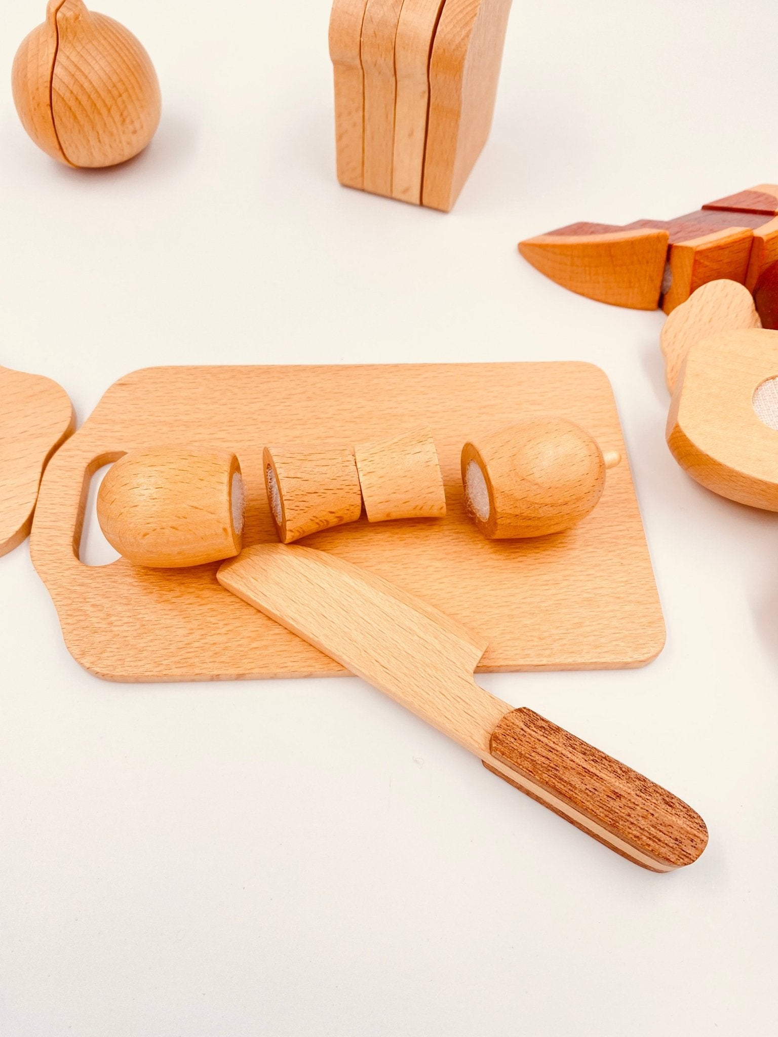 30 Pcs Wooden Fruits and Vegetables Cutting Playset - The Nurturing Nook