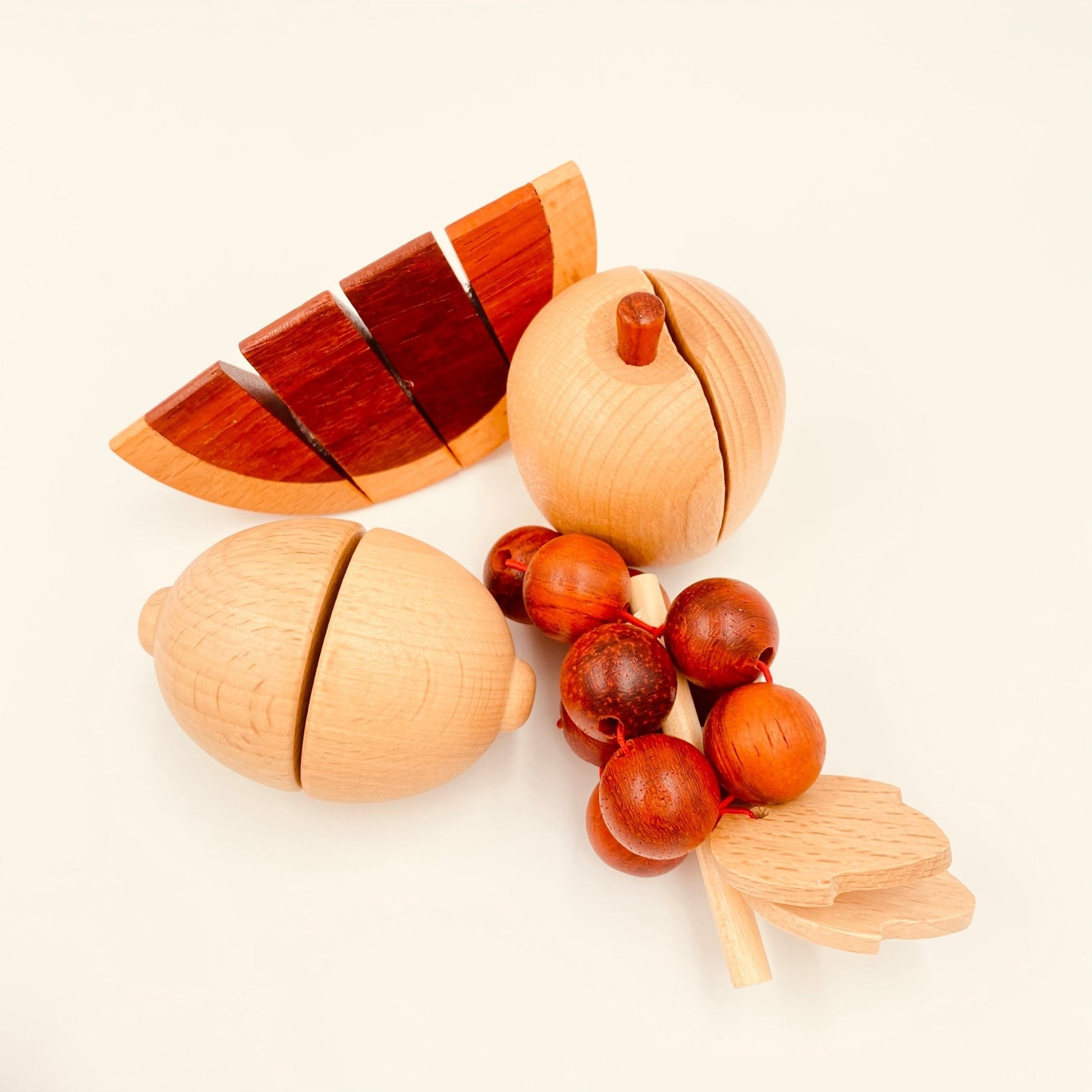 30 Pcs Wooden Fruits and Vegetables Cutting Playset - The Nurturing Nook
