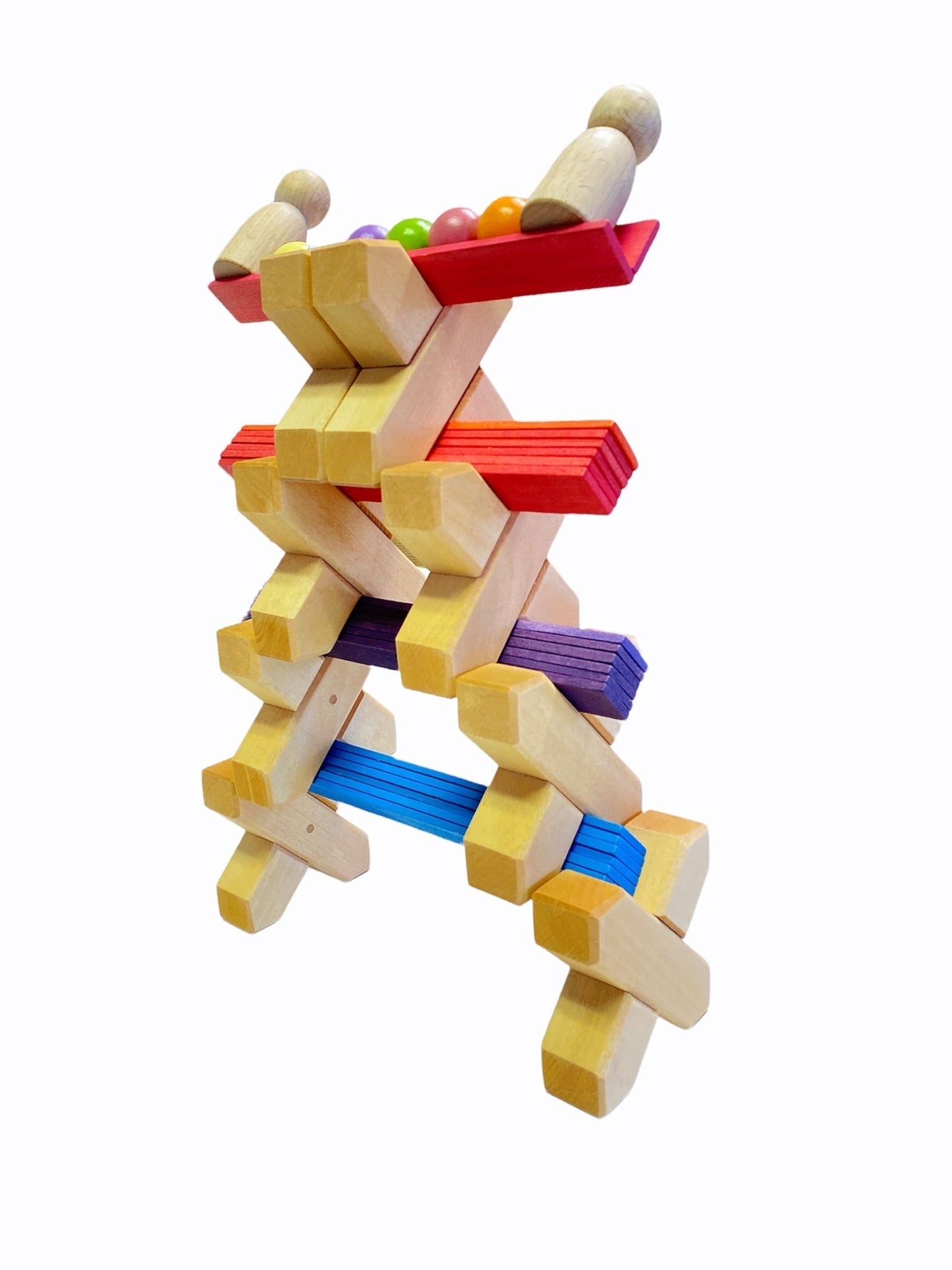 32 Pcs X - shape Blocks Set with Storage Tray - The Nurturing Nook