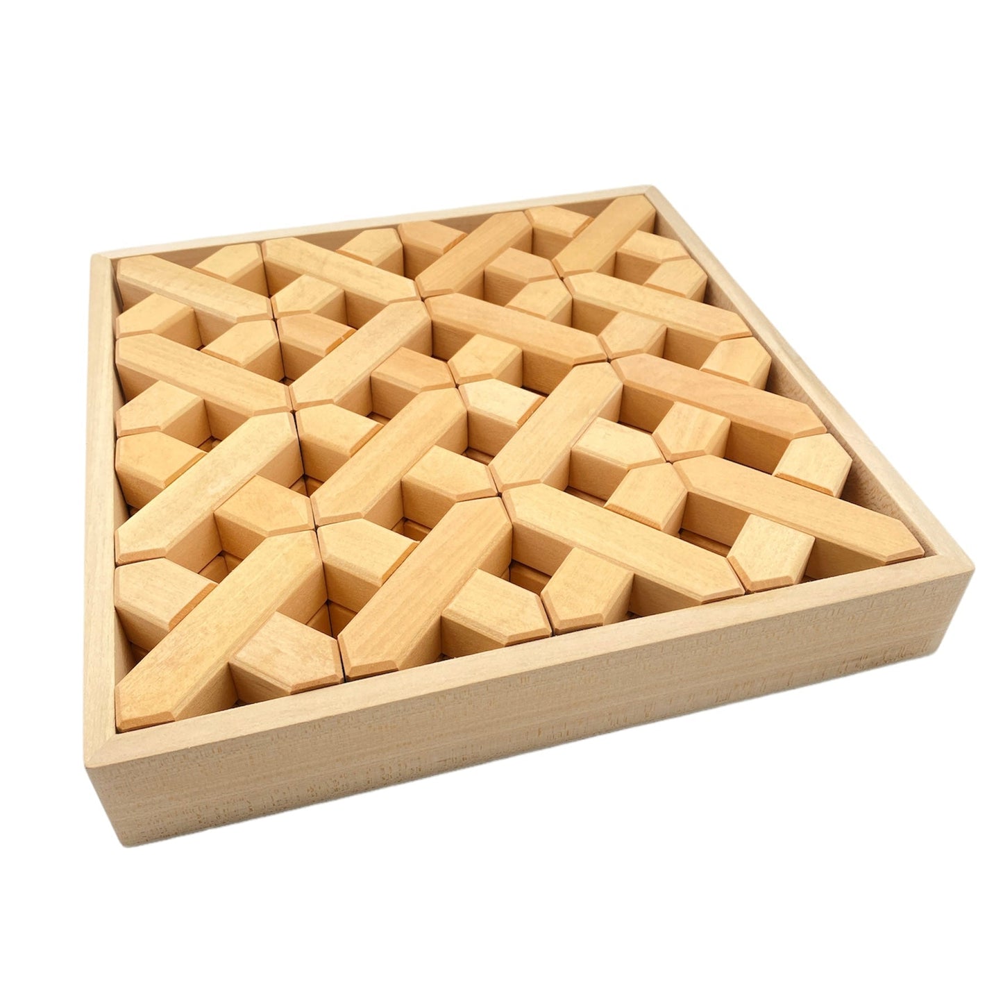 32 Pcs X - shape Blocks Set with Storage Tray - The Nurturing Nook