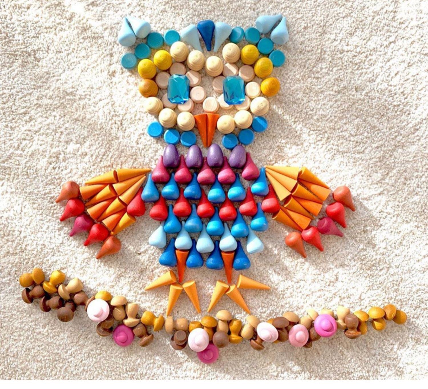 324 Pcs Mandala Loose Parts with Wooden Tray Open - ended Play Set - The Nurturing Nook