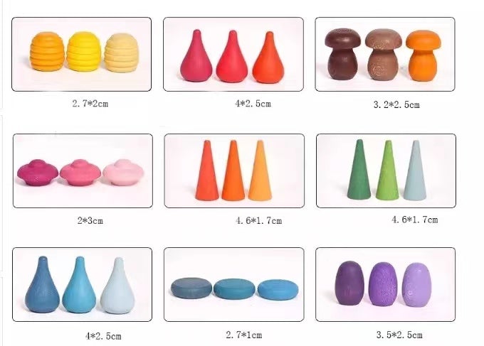 324 Pcs Mandala Loose Parts with Wooden Tray Open - ended Play Set - The Nurturing Nook