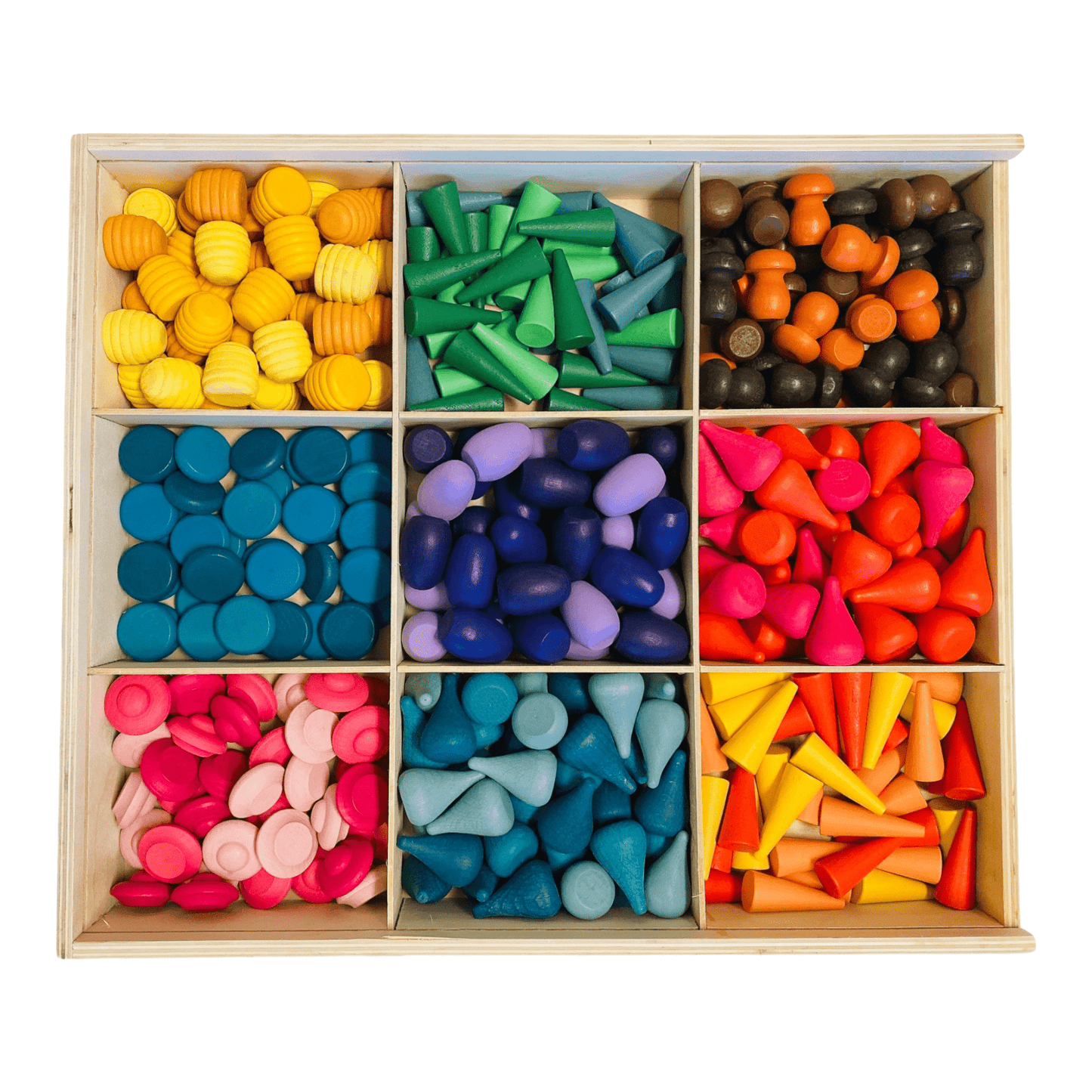 324 Pcs Mandala Loose Parts with Wooden Tray Open - ended Play Set - The Nurturing Nook
