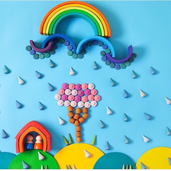 324 Pcs Mandala Loose Parts with Wooden Tray Open - ended Play Set - The Nurturing Nook