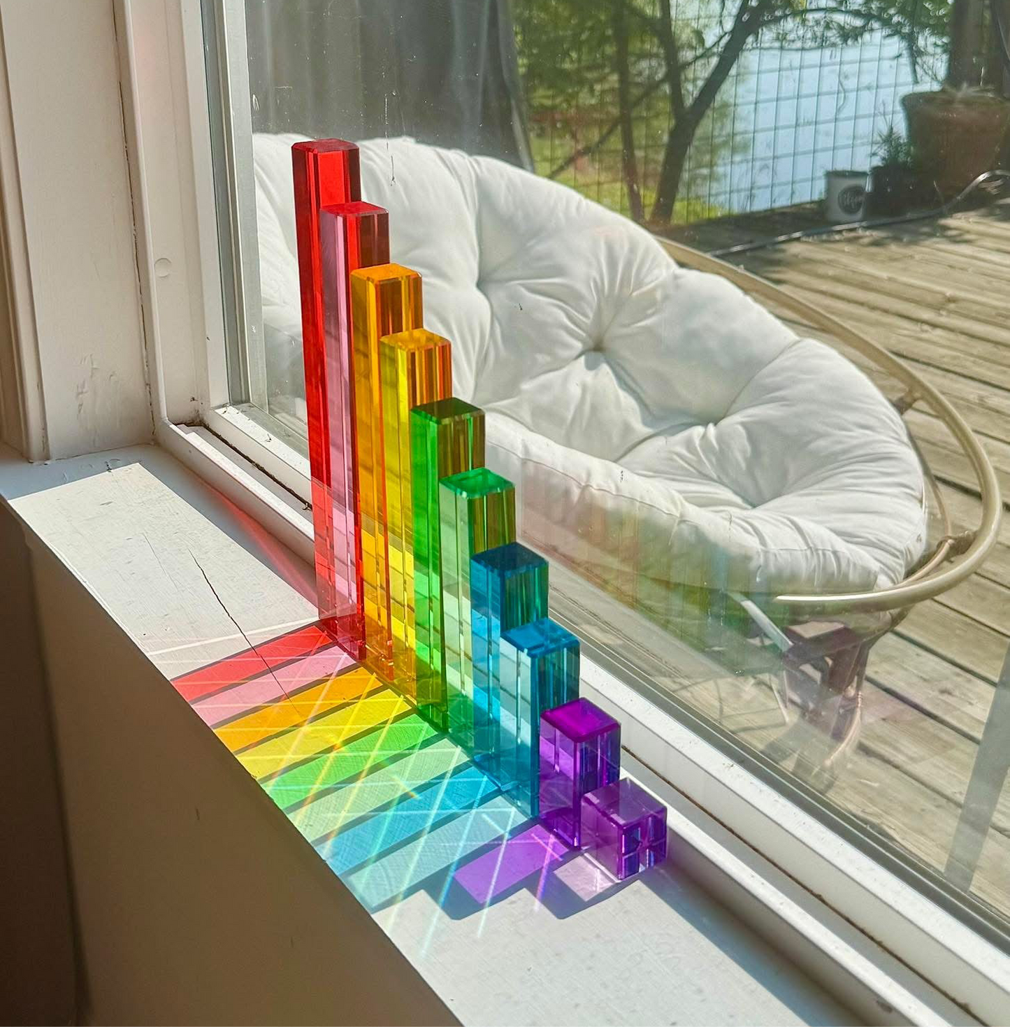 **Pre-order (Ships in 2-3 Weeks)** 10-Piece Crystal Clear Pyramid Lucite Blocks – High Transparency Acrylic Stair Blocks