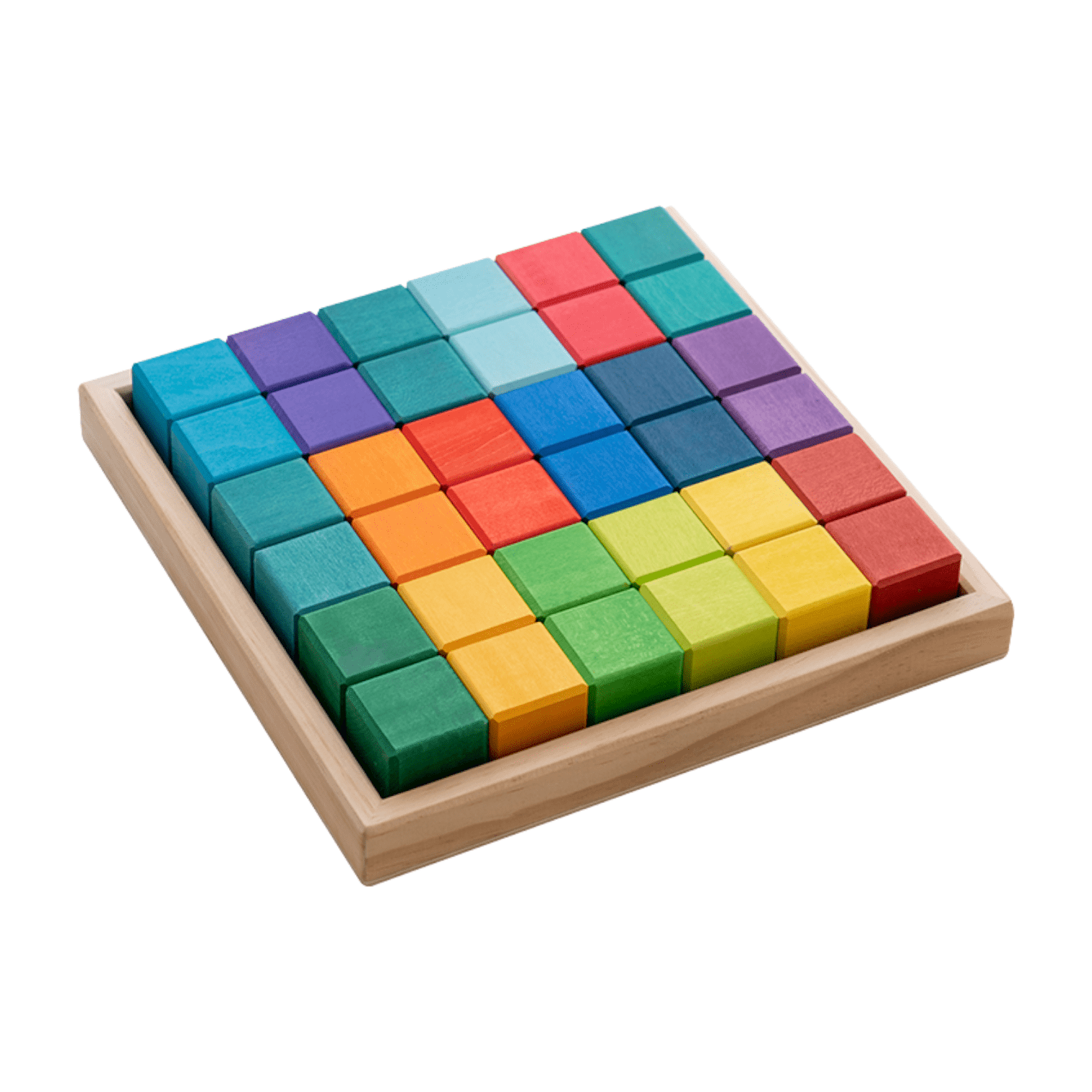 36 Pcs STAINED Rainbow Mosaic Building Blocks in Primary Colors - The Nurturing Nook