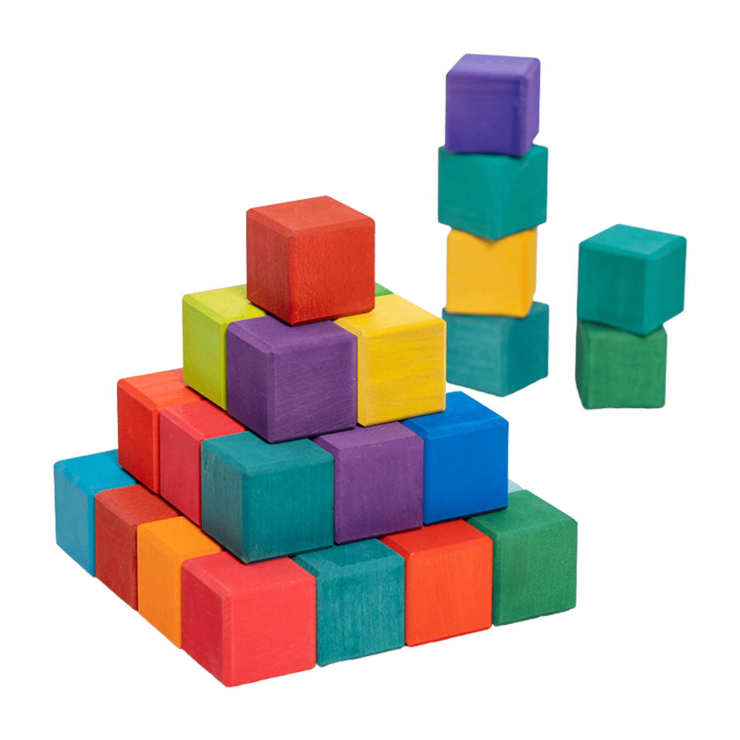 36 Pcs STAINED Rainbow Mosaic Building Blocks in Primary Colors - The Nurturing Nook