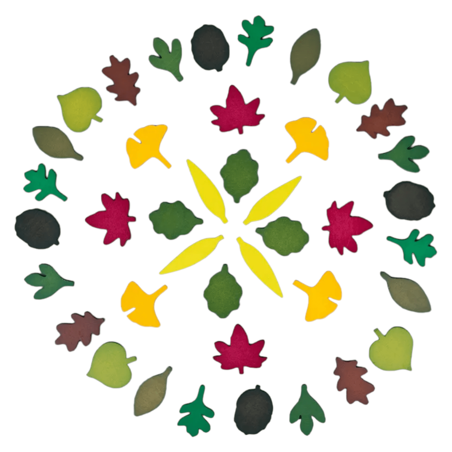 40 Pcs Woodland Leaves Wooden Forest Leaves Set - The Nurturing Nook