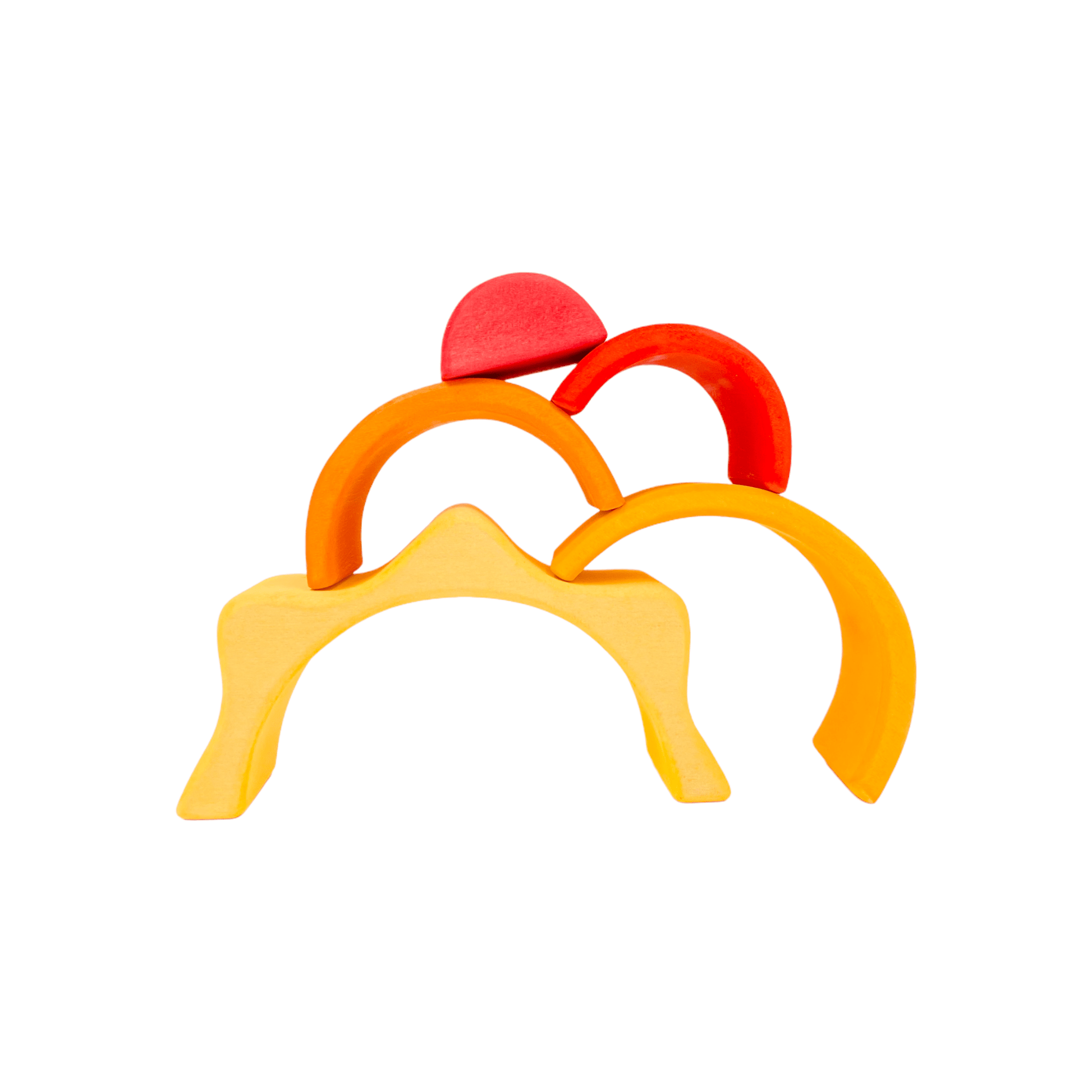 5 Pcs STAINED Mini Size Wooden Sun Rainbow Stacker - The Nurturing Nook