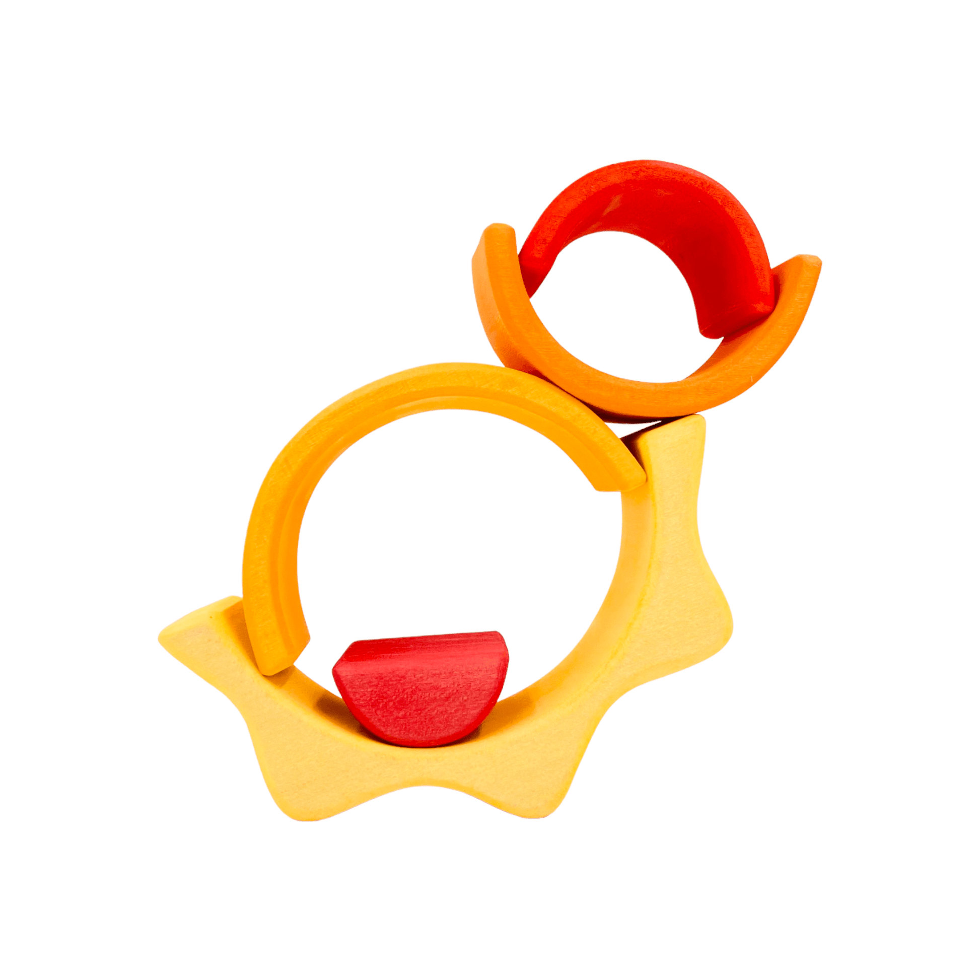 5 Pcs STAINED Mini Size Wooden Sun Rainbow Stacker - The Nurturing Nook