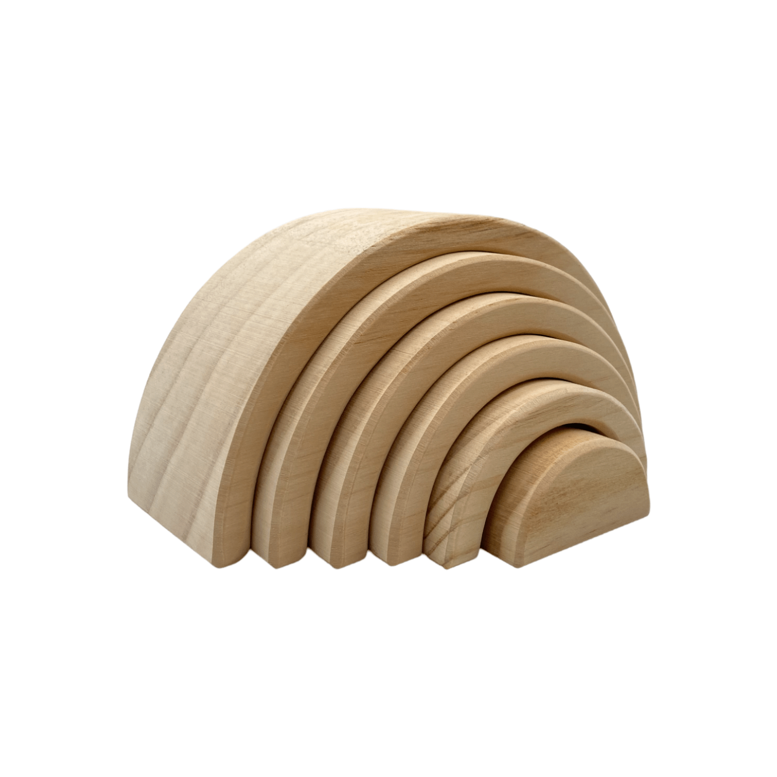 6 Pcs Small Rainbow Stacking Blocks in Natural Color - The Nurturing Nook