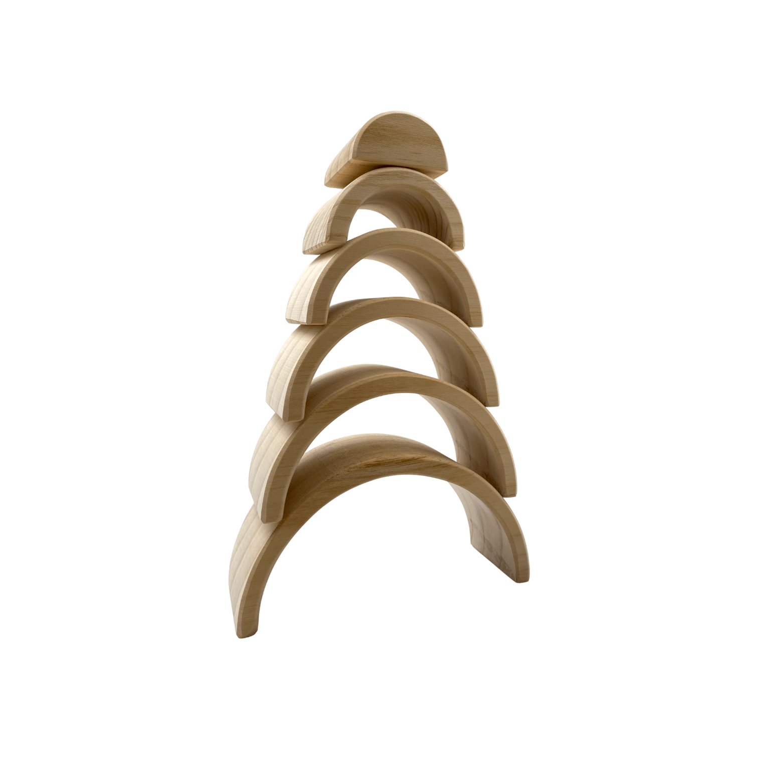 6 Pcs Small Rainbow Stacking Blocks in Natural Color - The Nurturing Nook