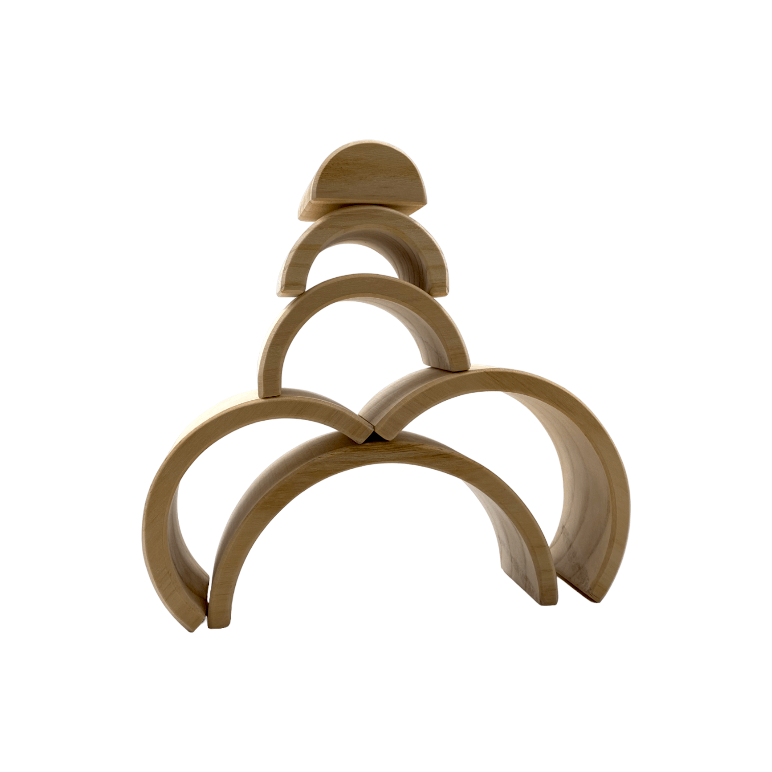 6 Pcs Small Rainbow Stacking Blocks in Natural Color - The Nurturing Nook