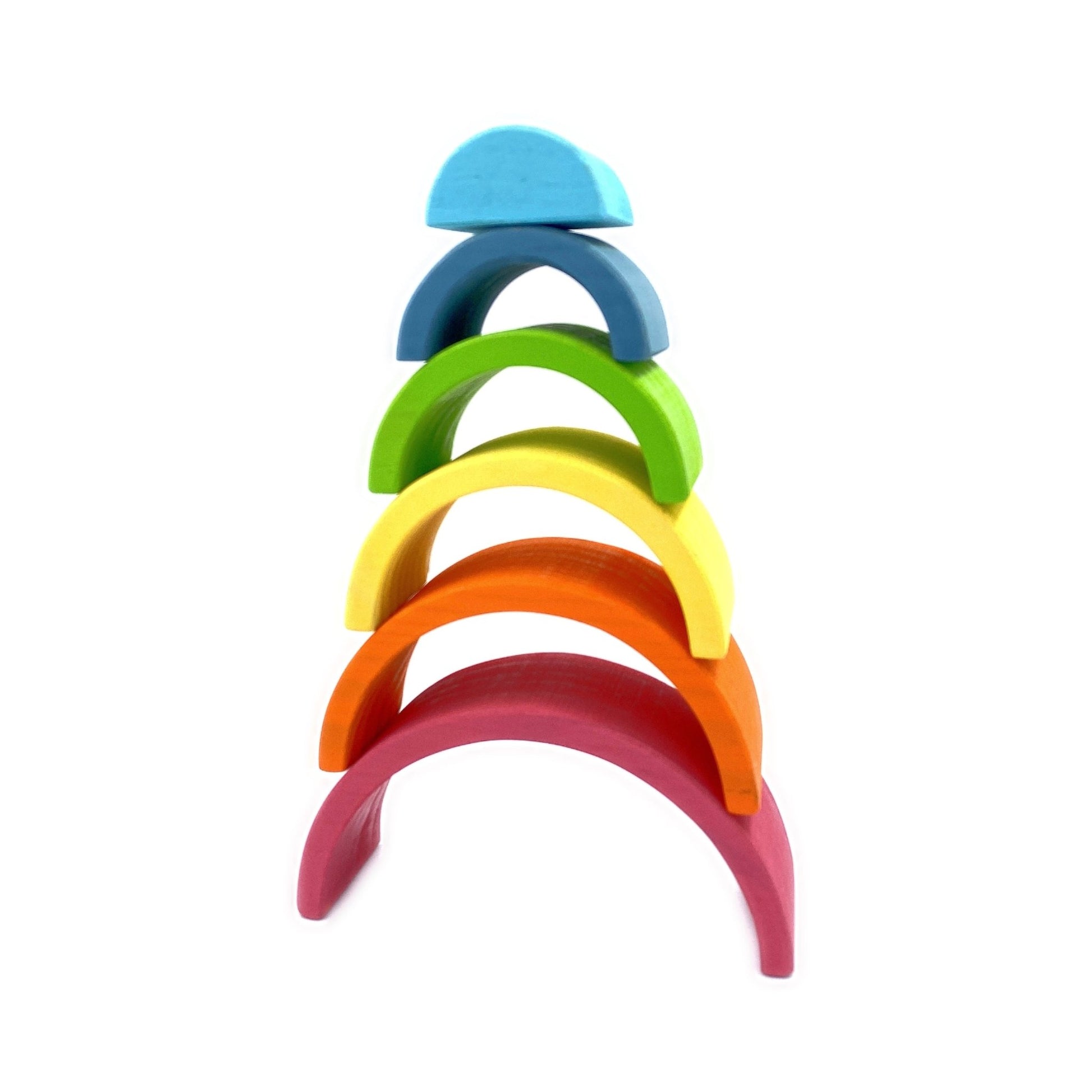 6 Pcs Small Rainbow Stacking Blocks in Pastel/Macaron Colors - The Nurturing Nook