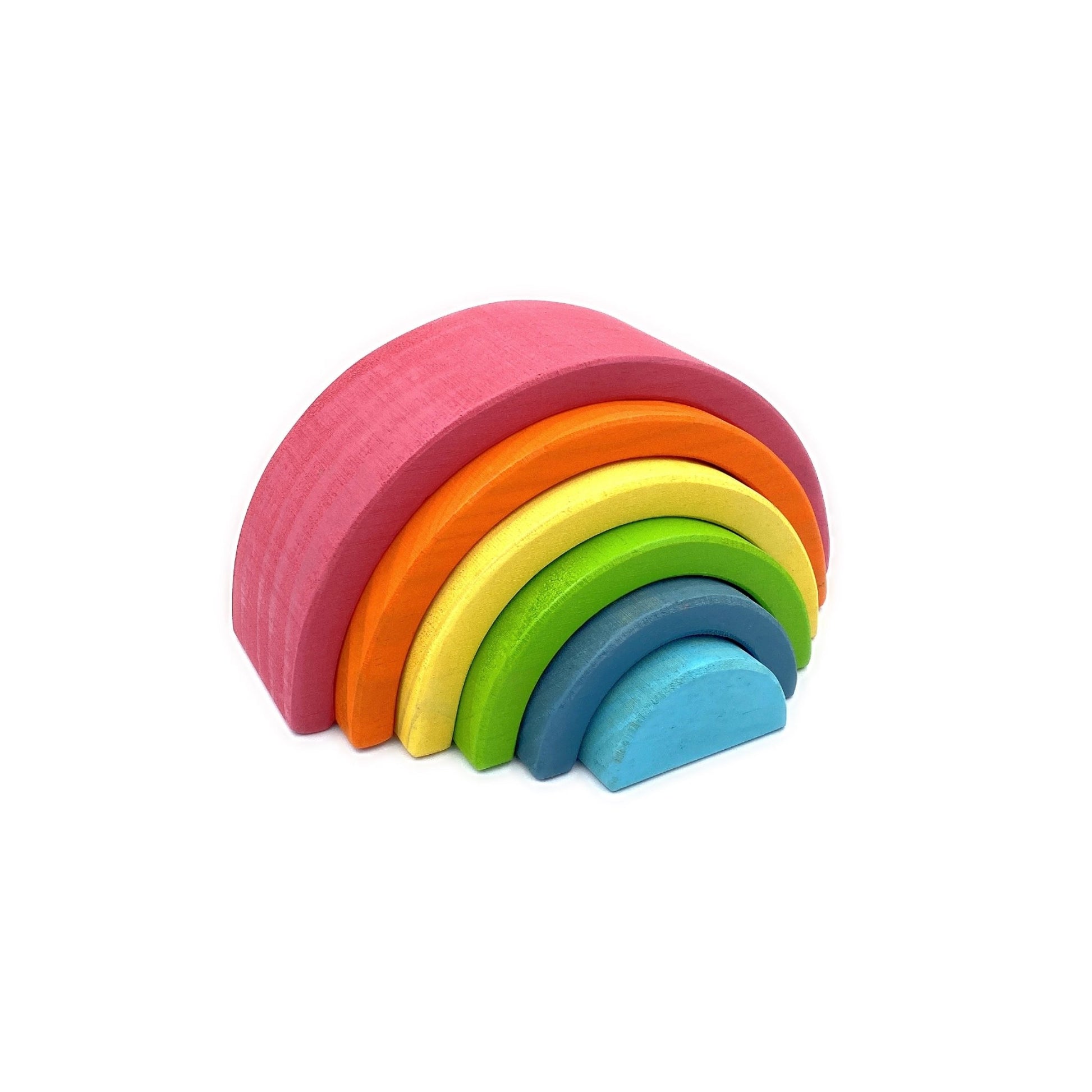 6 Pcs Small Rainbow Stacking Blocks in Pastel/Macaron Colors - The Nurturing Nook