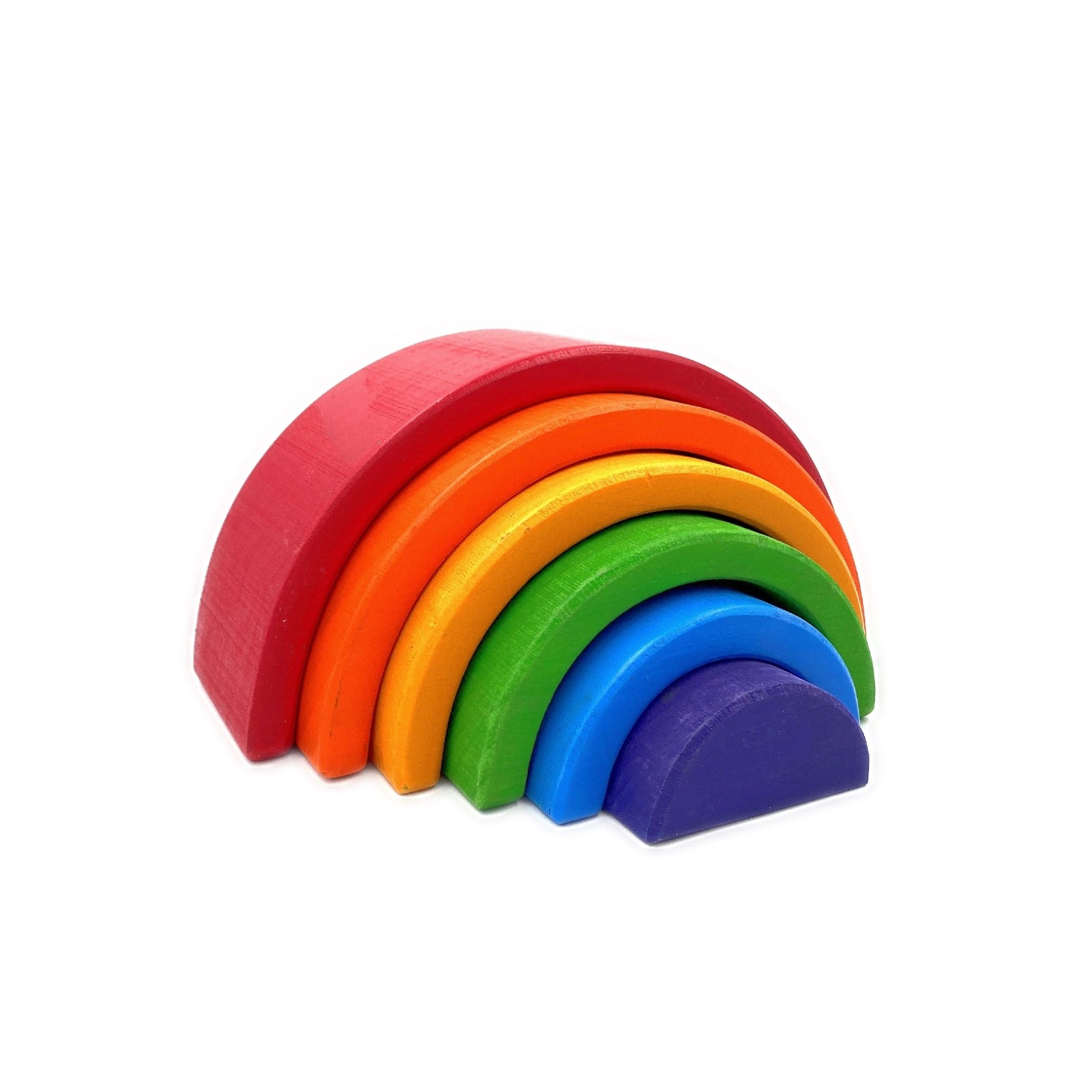 6 Pcs Small Rainbow Stacking Blocks in Primary Colors - The Nurturing Nook