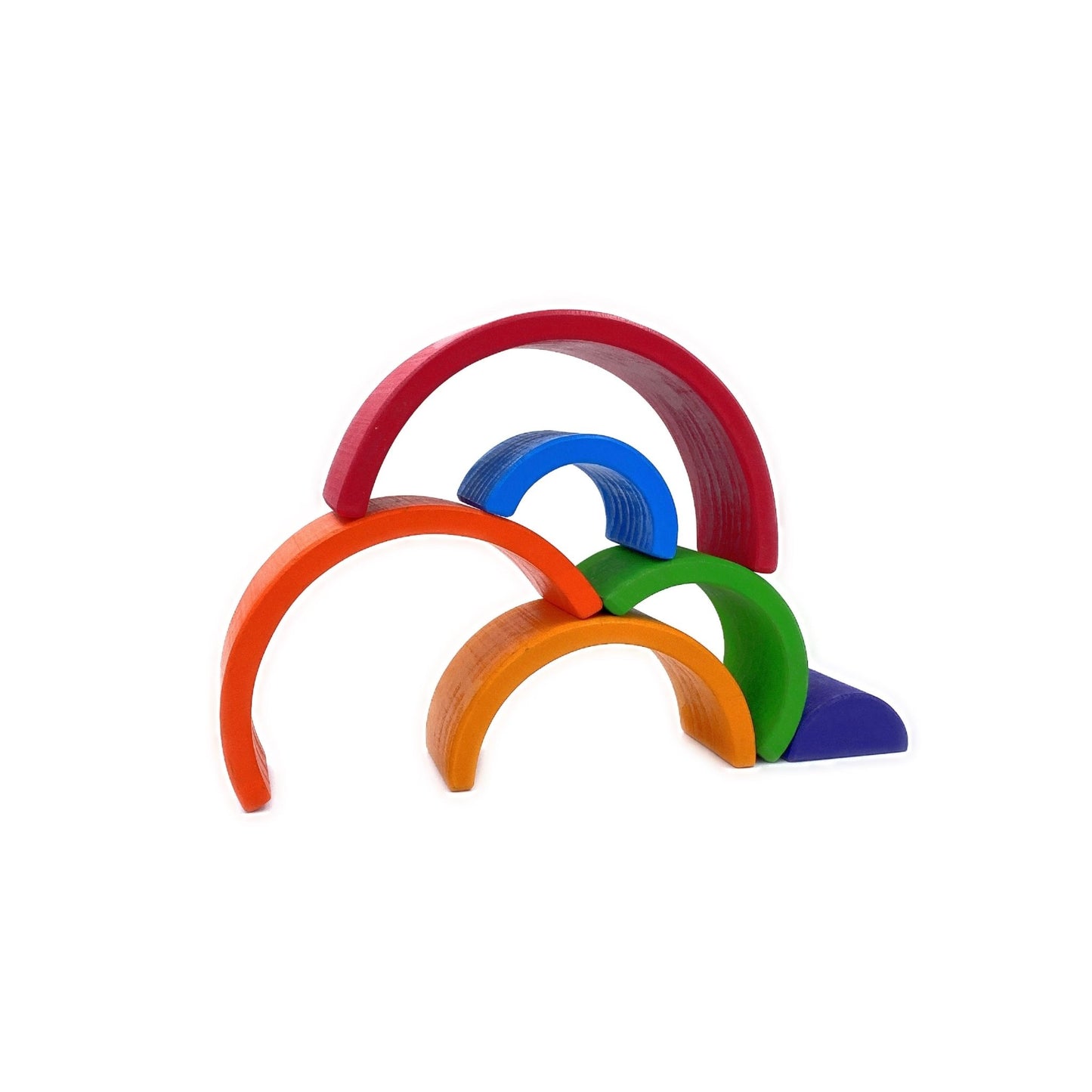 6 Pcs Small Rainbow Stacking Blocks in Primary Colors - The Nurturing Nook