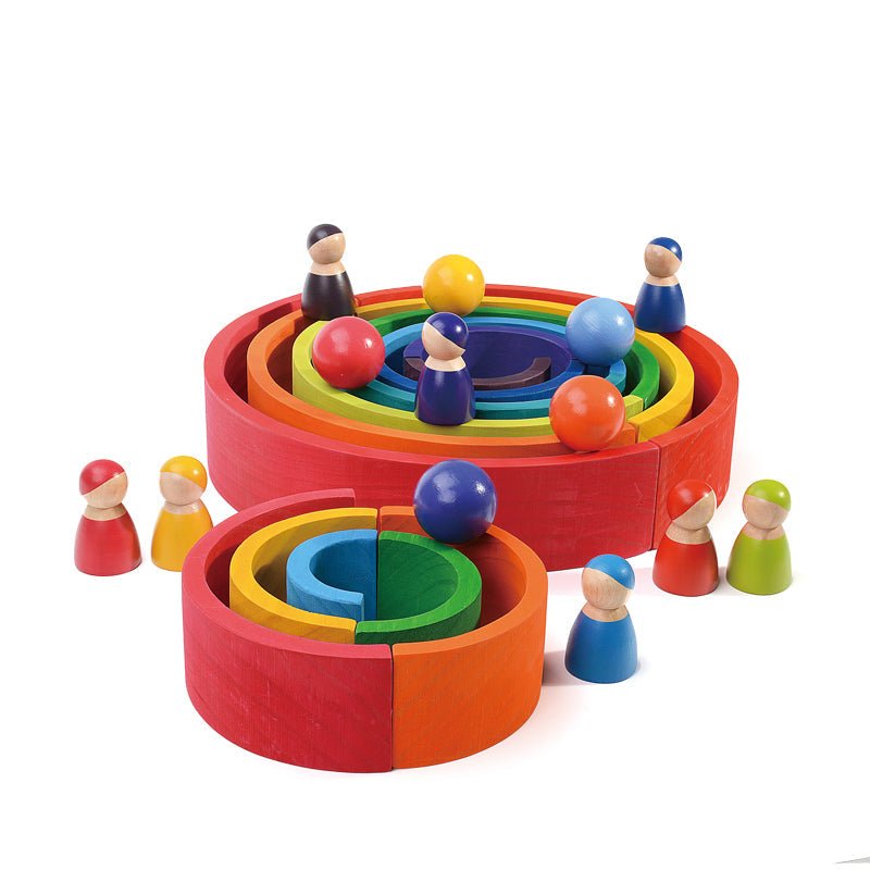 6 Pcs Wooden Balls in Rainbow Colors Diameter 1.8 Inches - The Nurturing Nook