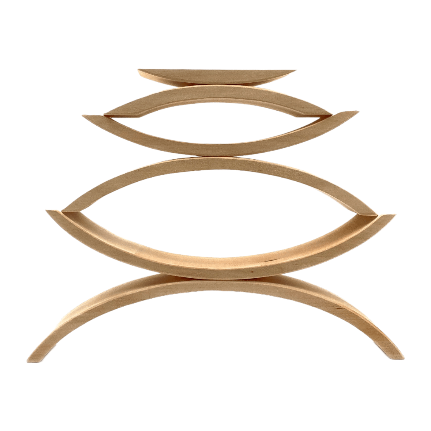 6 Pcs Wooden Bridge Stacking Building Blocks in Natural Color - The Nurturing Nook