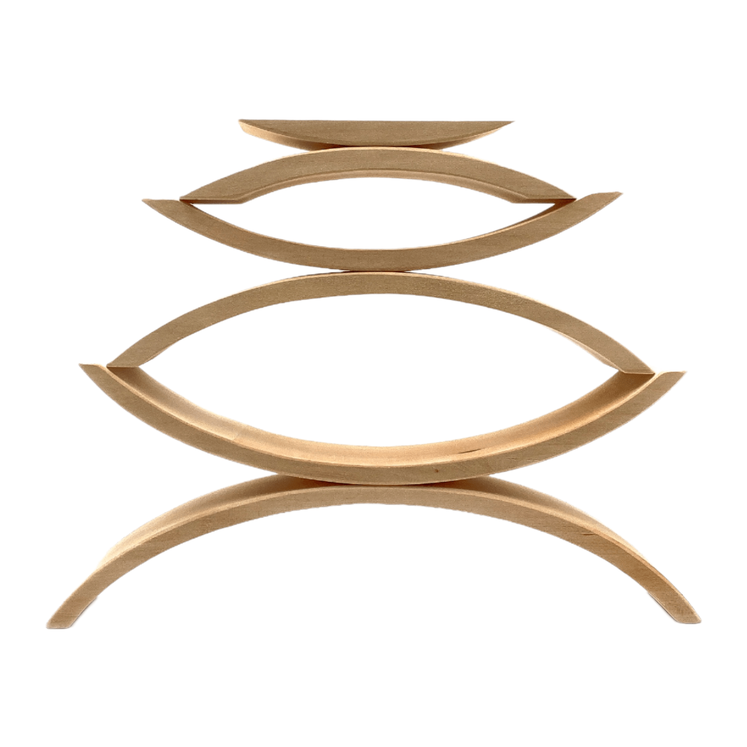 6 Pcs Wooden Bridge Stacking Building Blocks in Natural Color - The Nurturing Nook