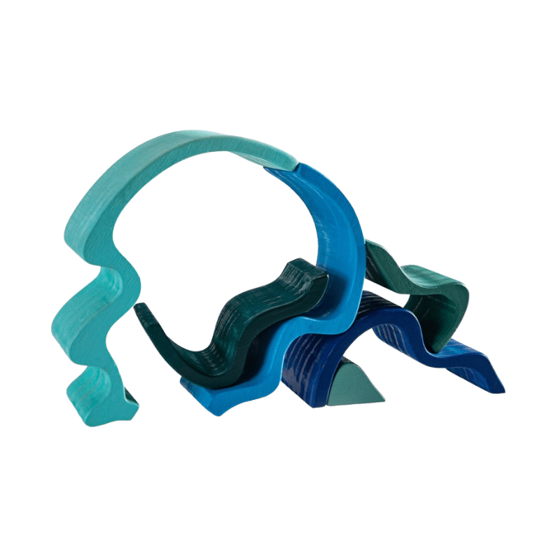 6 Pcs Wooden Water Wave Stacking Blocks - The Nurturing Nook