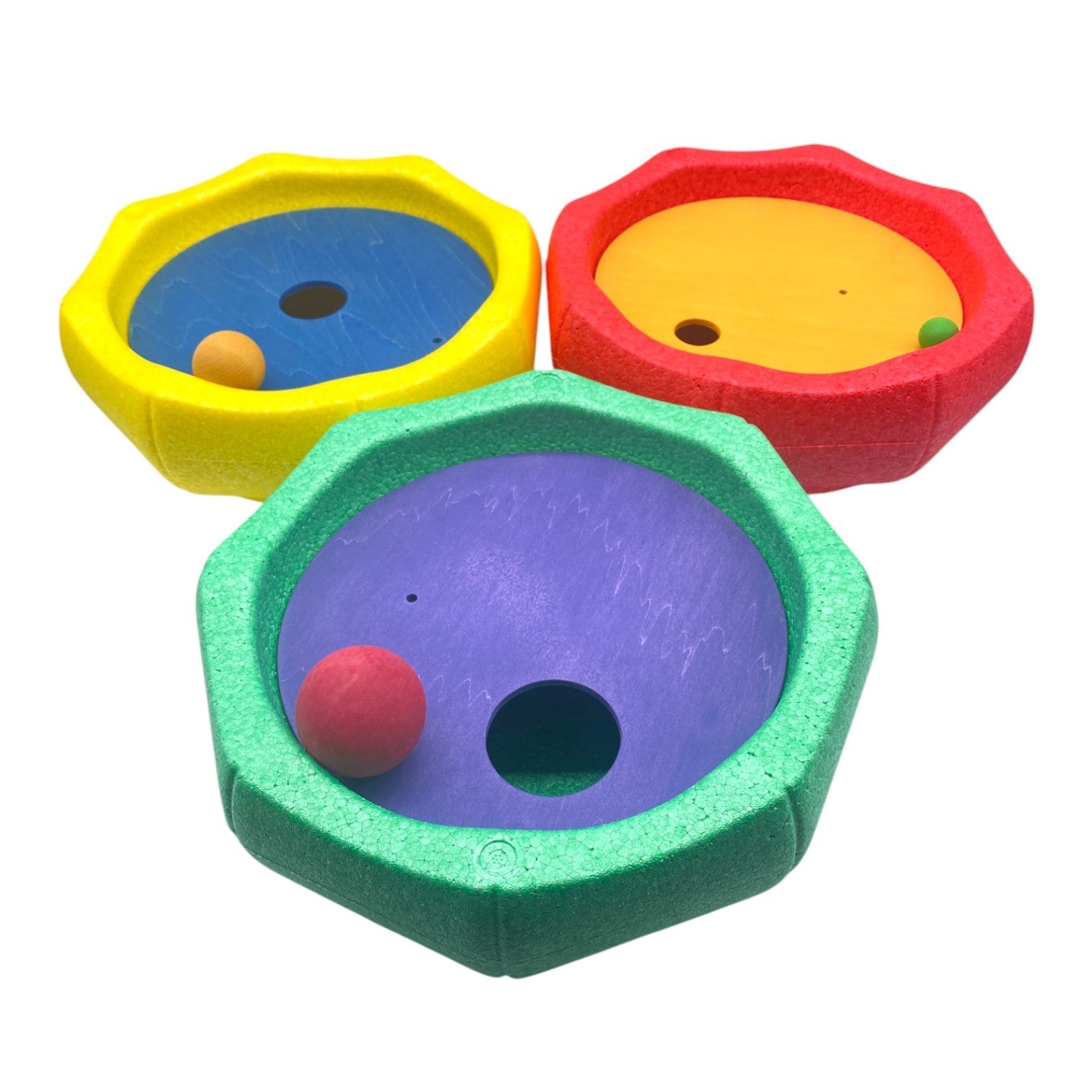 6 - Piece Rolling Discs Set for Stepping Stones – Includes 6 Wooden Balls in Varying Sizes - The Nurturing Nook