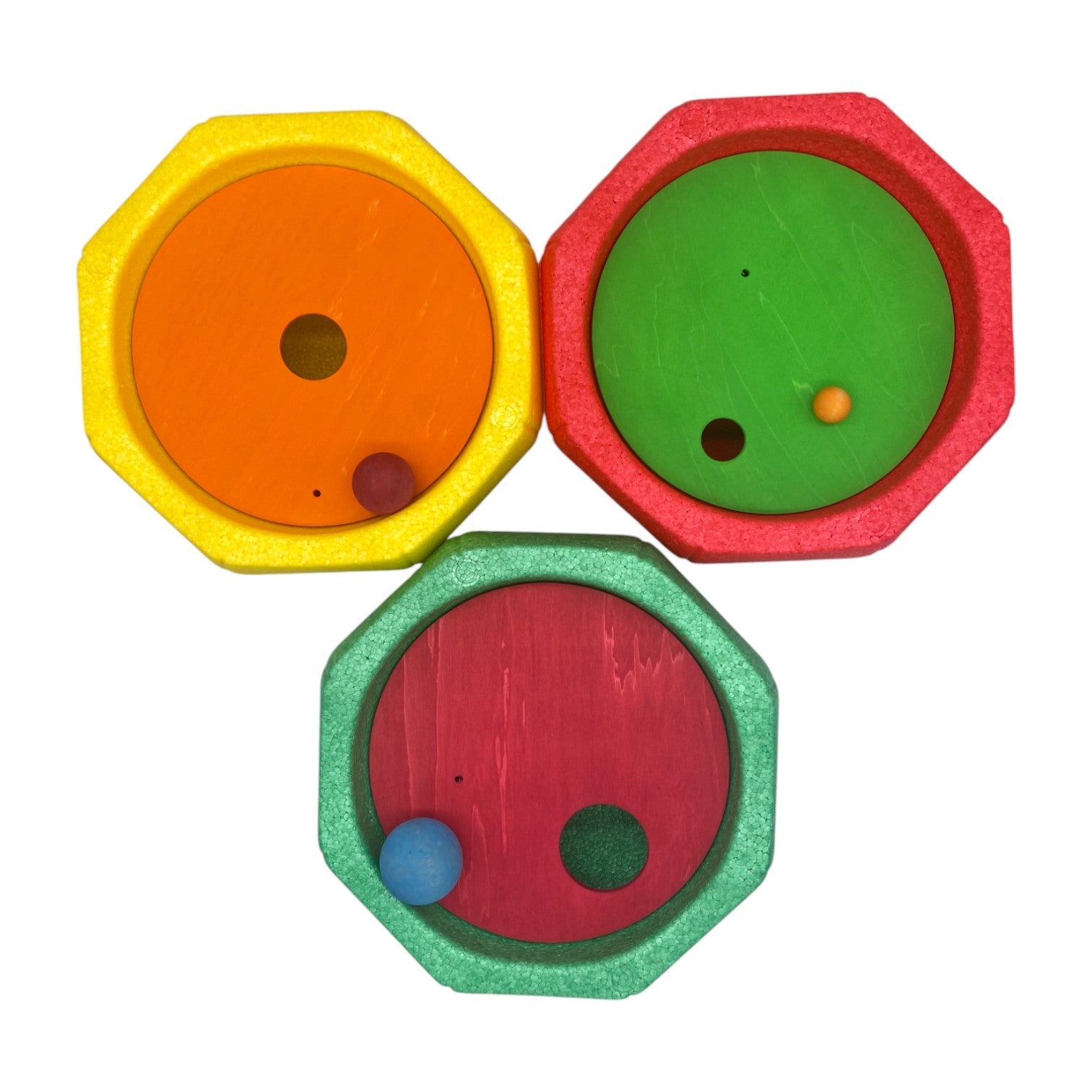 6 - Piece Rolling Discs Set for Stepping Stones – Includes 6 Wooden Balls in Varying Sizes - The Nurturing Nook
