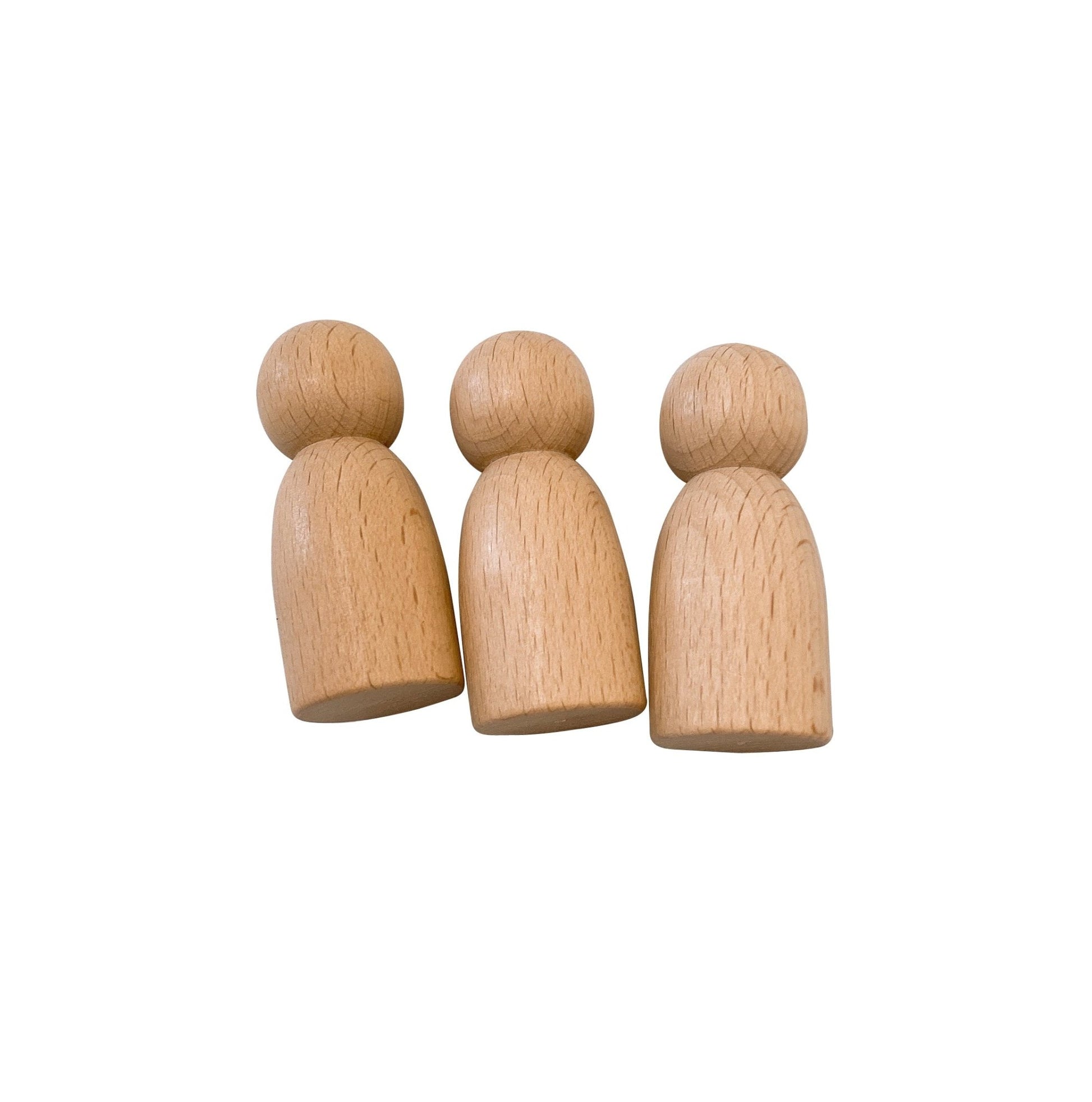 7 Pcs Natural Wooden Cars Set with 3 pcs Peg Dolls - The Nurturing Nook